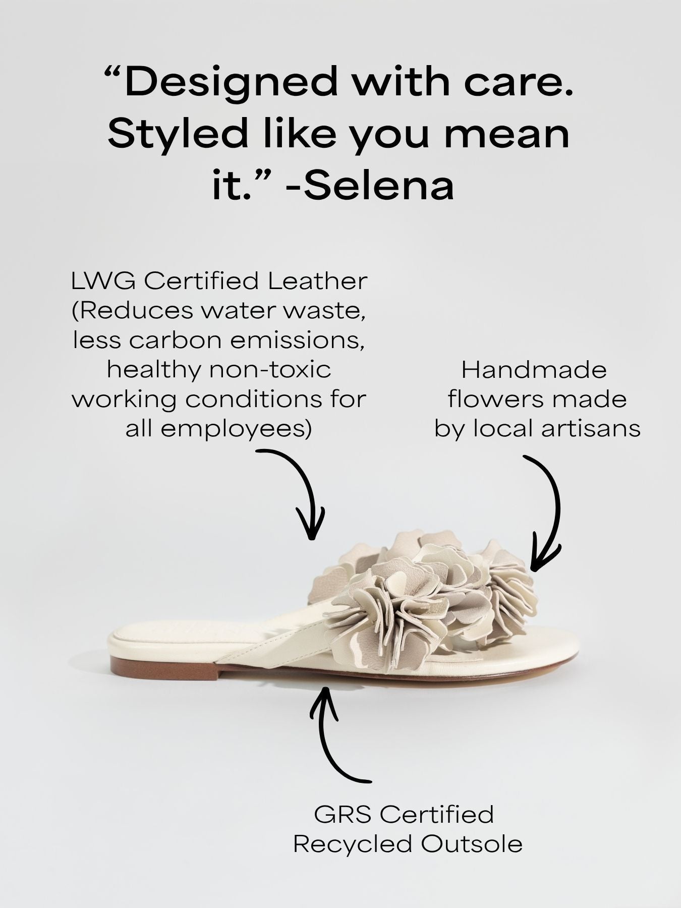 The Florist Flat Sandal in Bone
