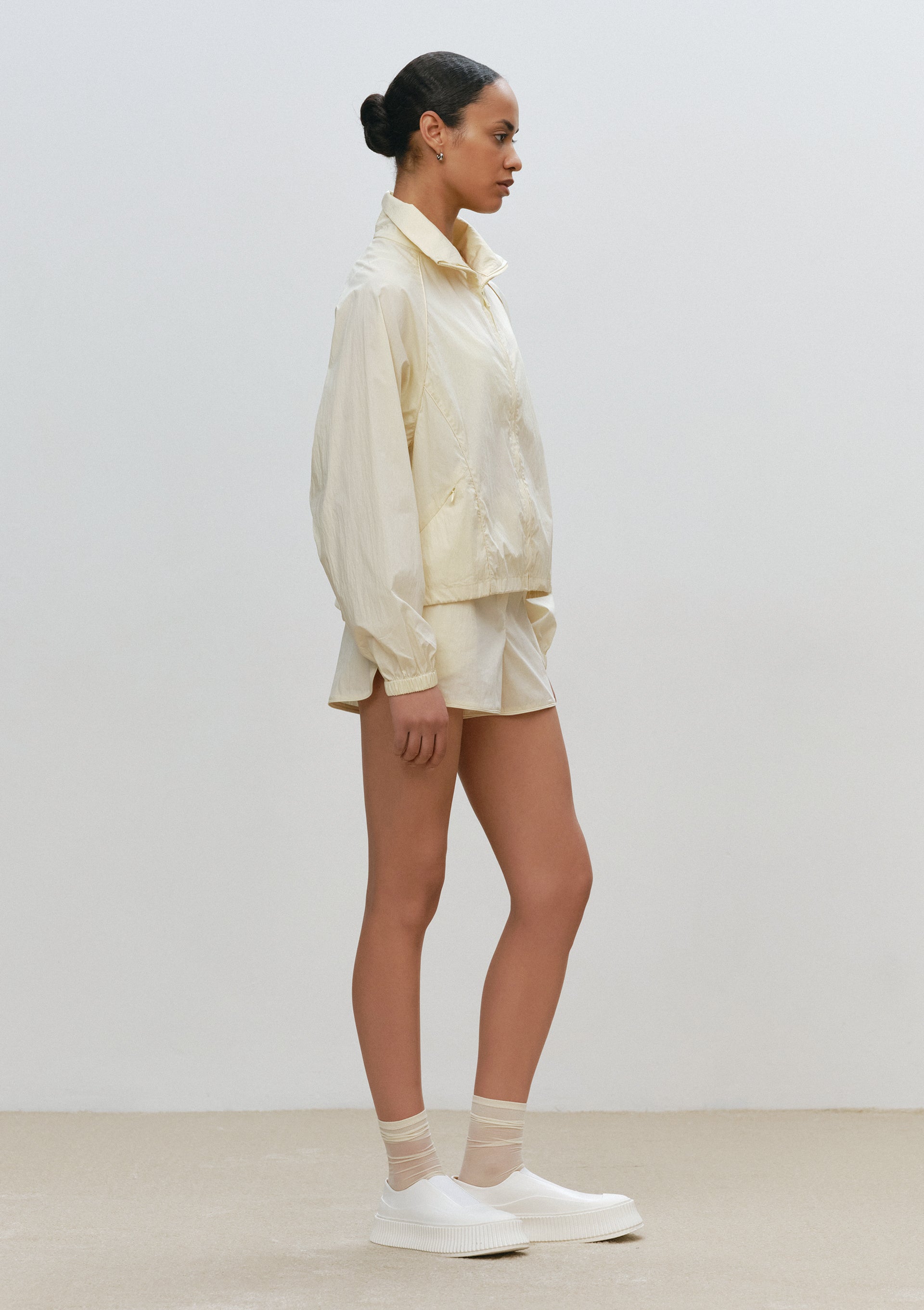 Zipped Anorak With Front Pockets in Cream