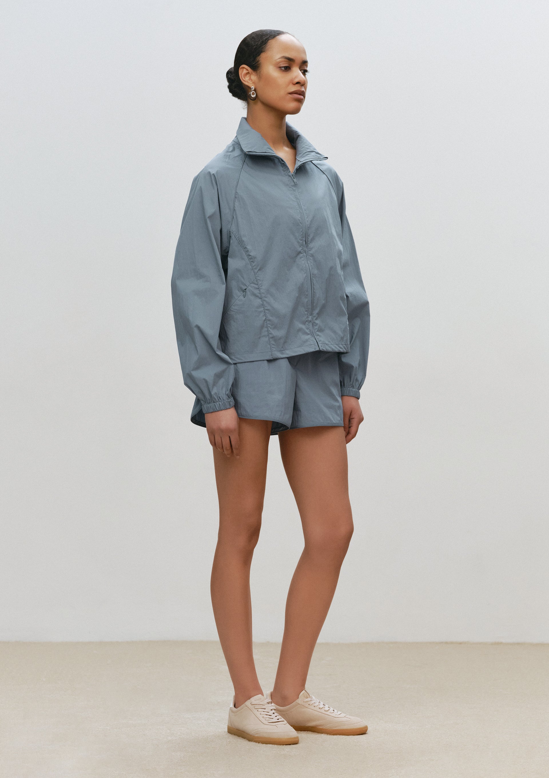 Zipped Anorak With Front Pockets in Blue