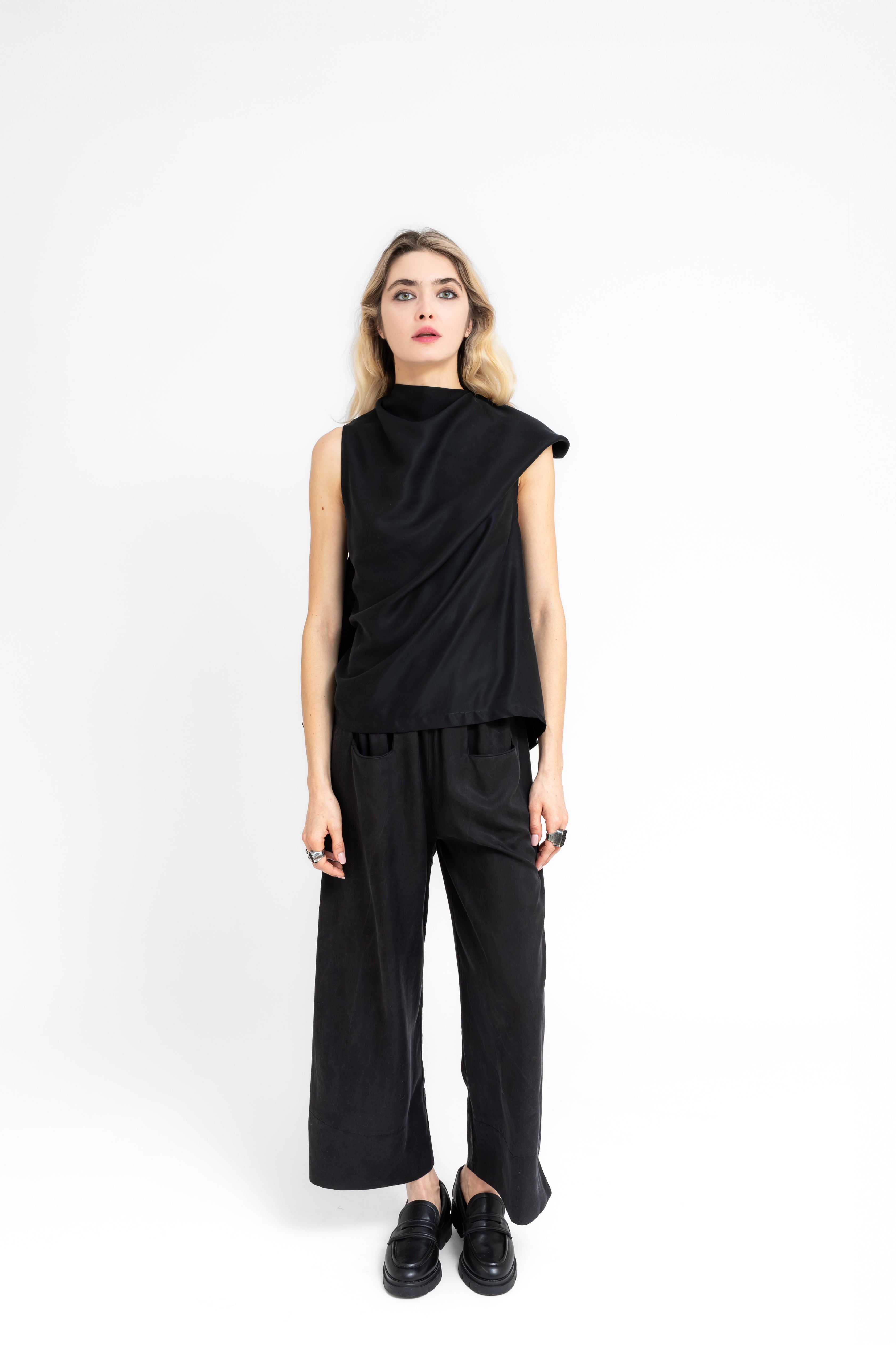 Geometric Square Cuts Cullottes Trousers