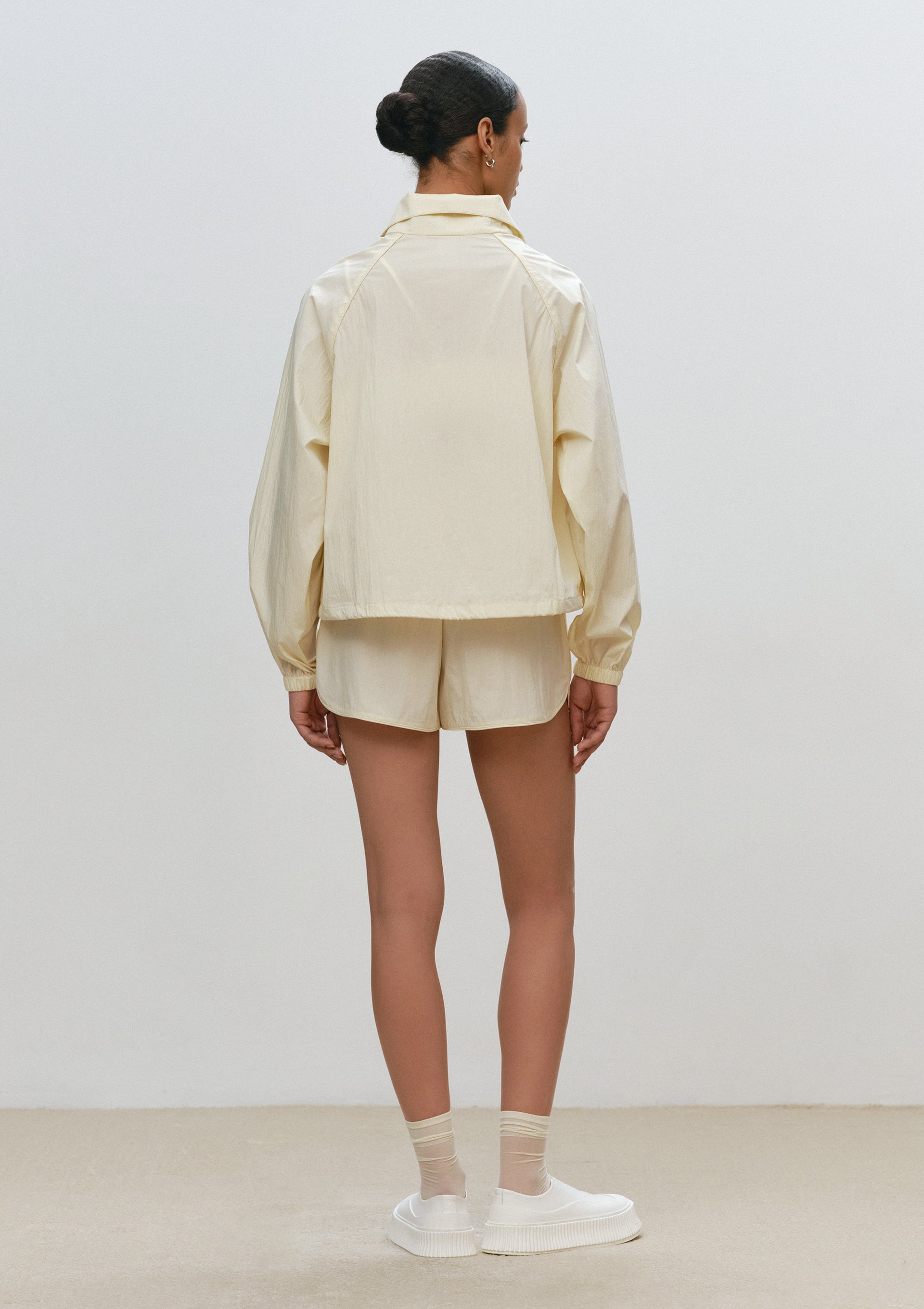 Zipped Anorak With Front Pockets in Cream