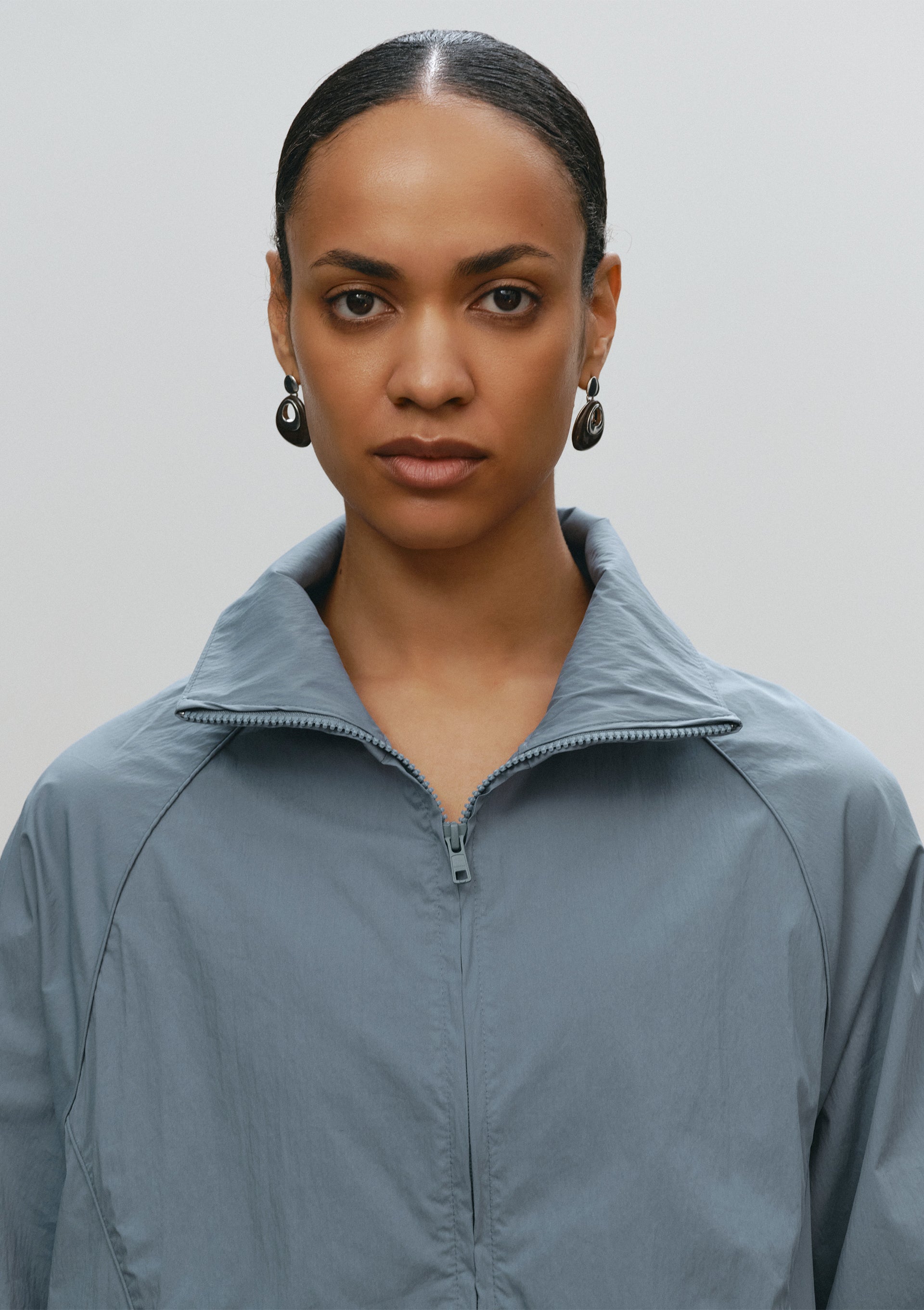 Zipped Anorak With Front Pockets in Blue
