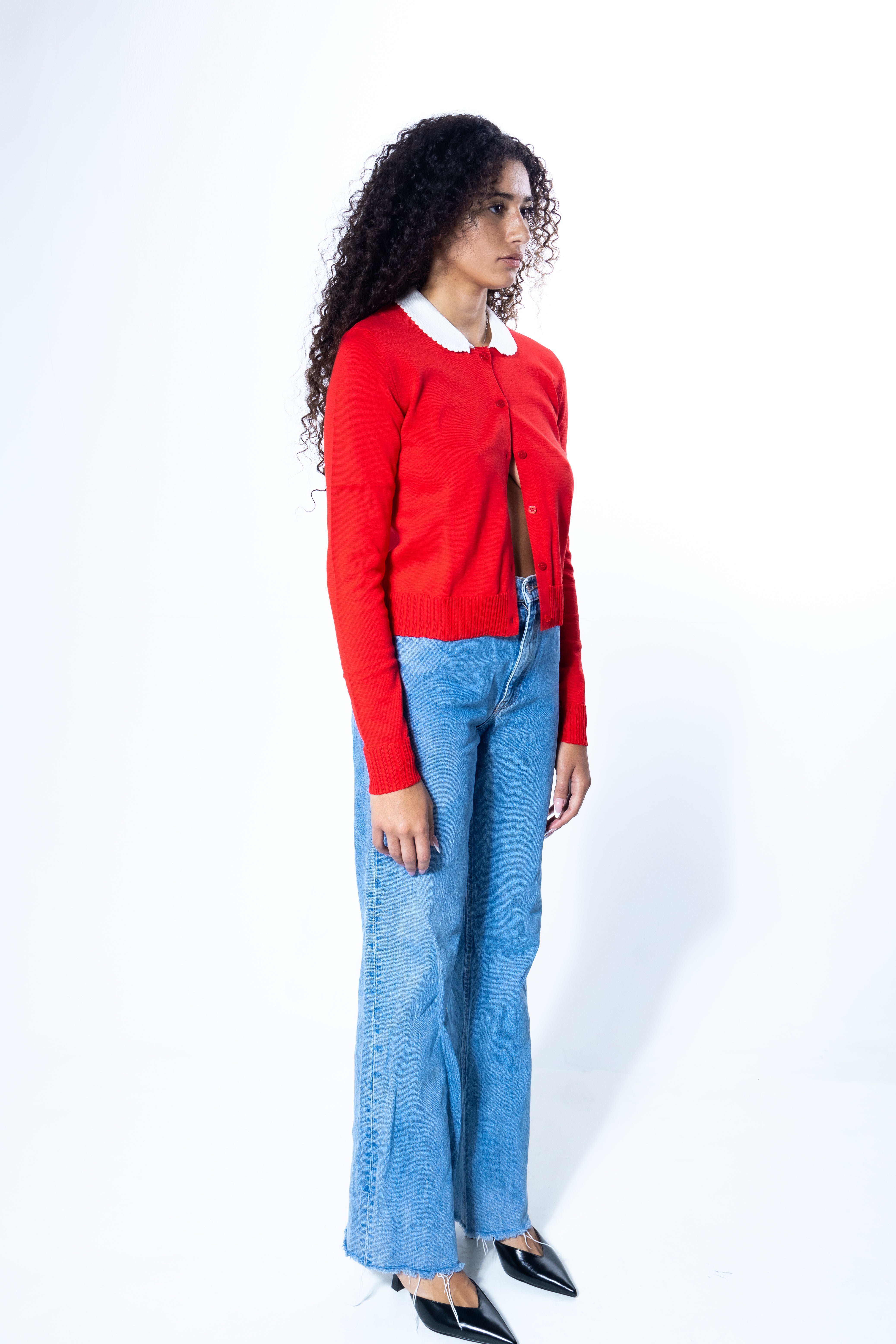 MS. PENNYWORTH CARDIGAN RED LONG