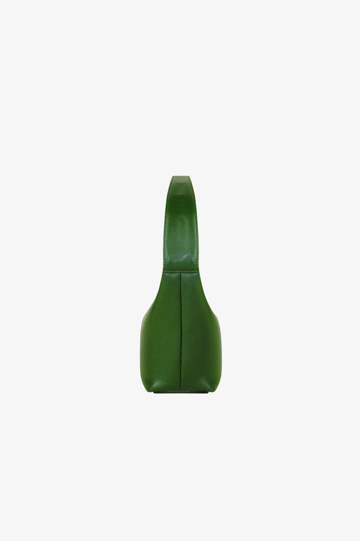 Green sustainable bag on a white background. Side View.