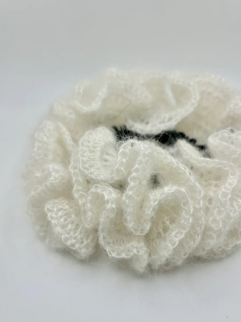 The anna scrunchie in a white background. Handmade in London!