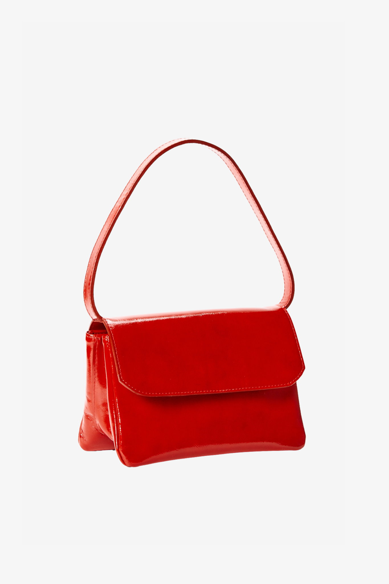 The babe red bag in a white background. 100% made from deadstock leather.