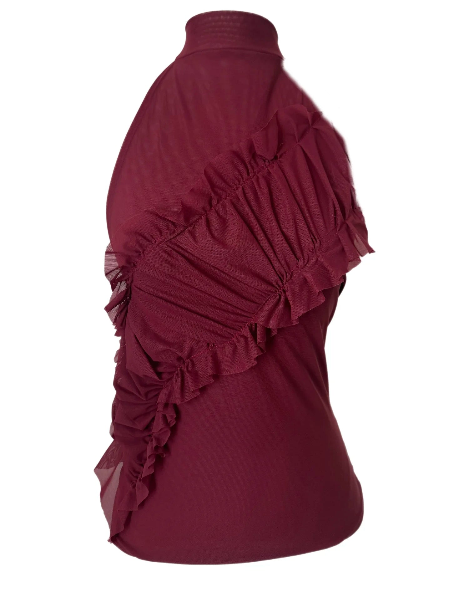 The Ruffle Halter - Merlot