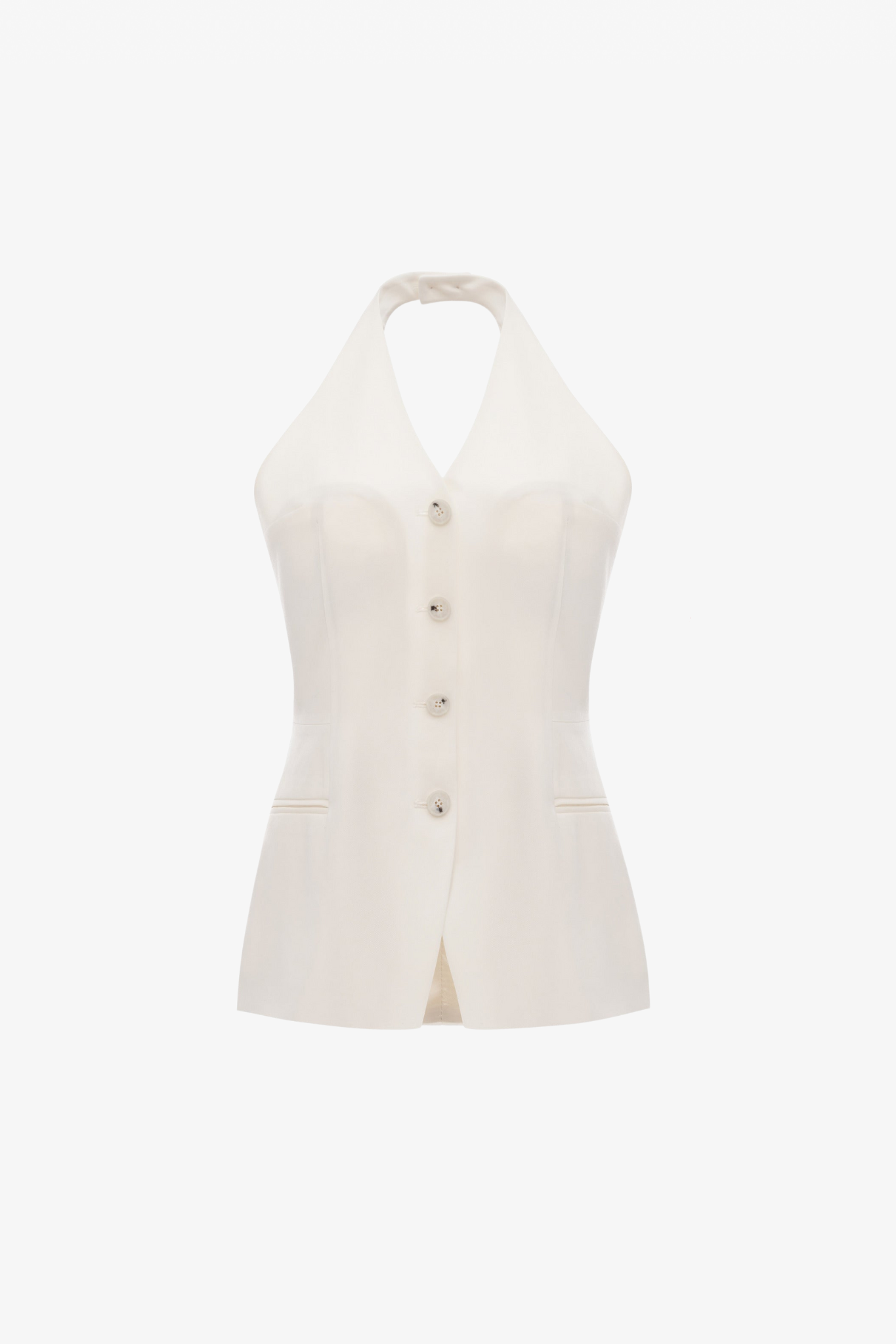 The chelsea top in a white background. 100% sustainable Italian Wool.