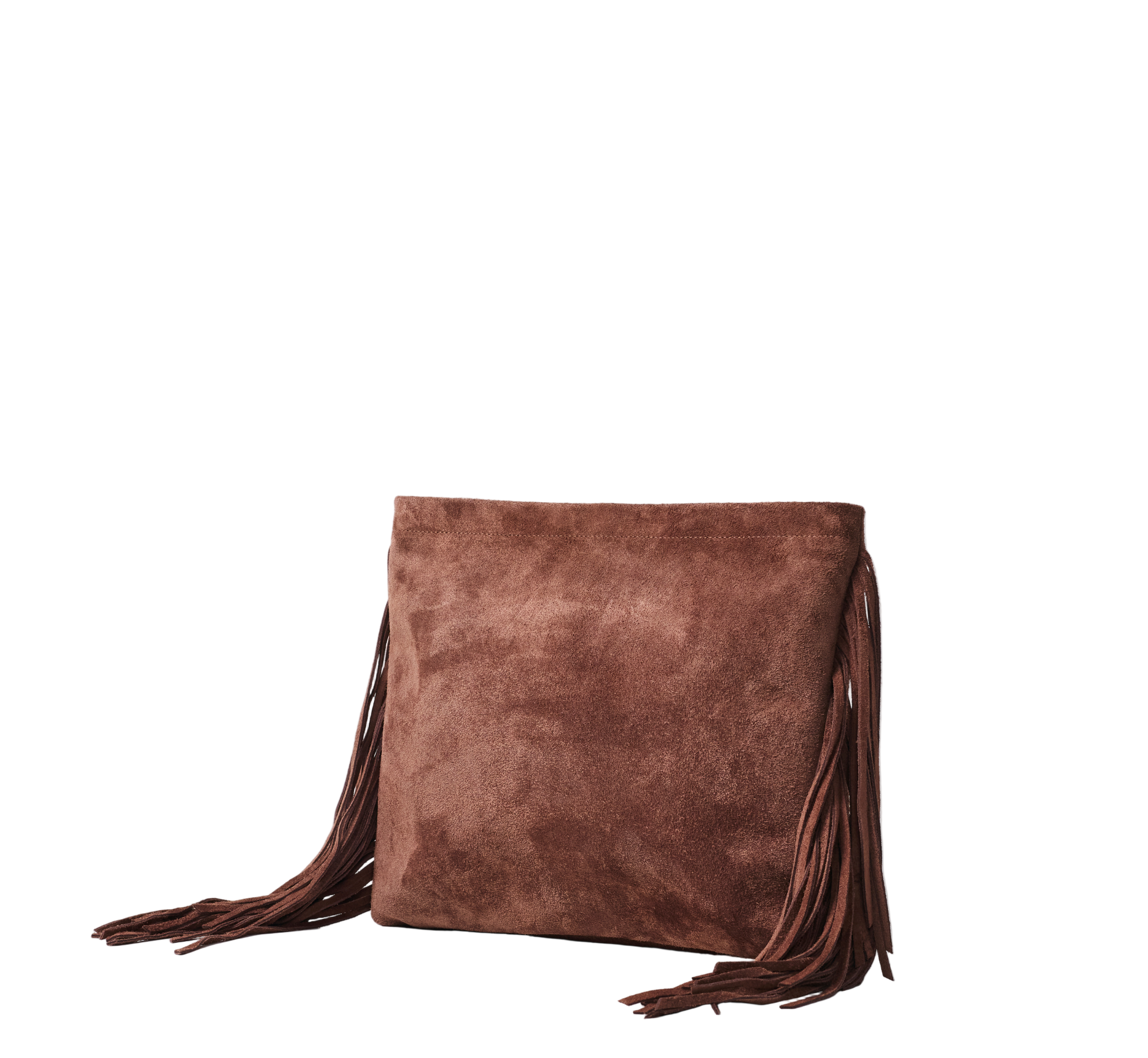 Suede Oversize Fringe Clutch