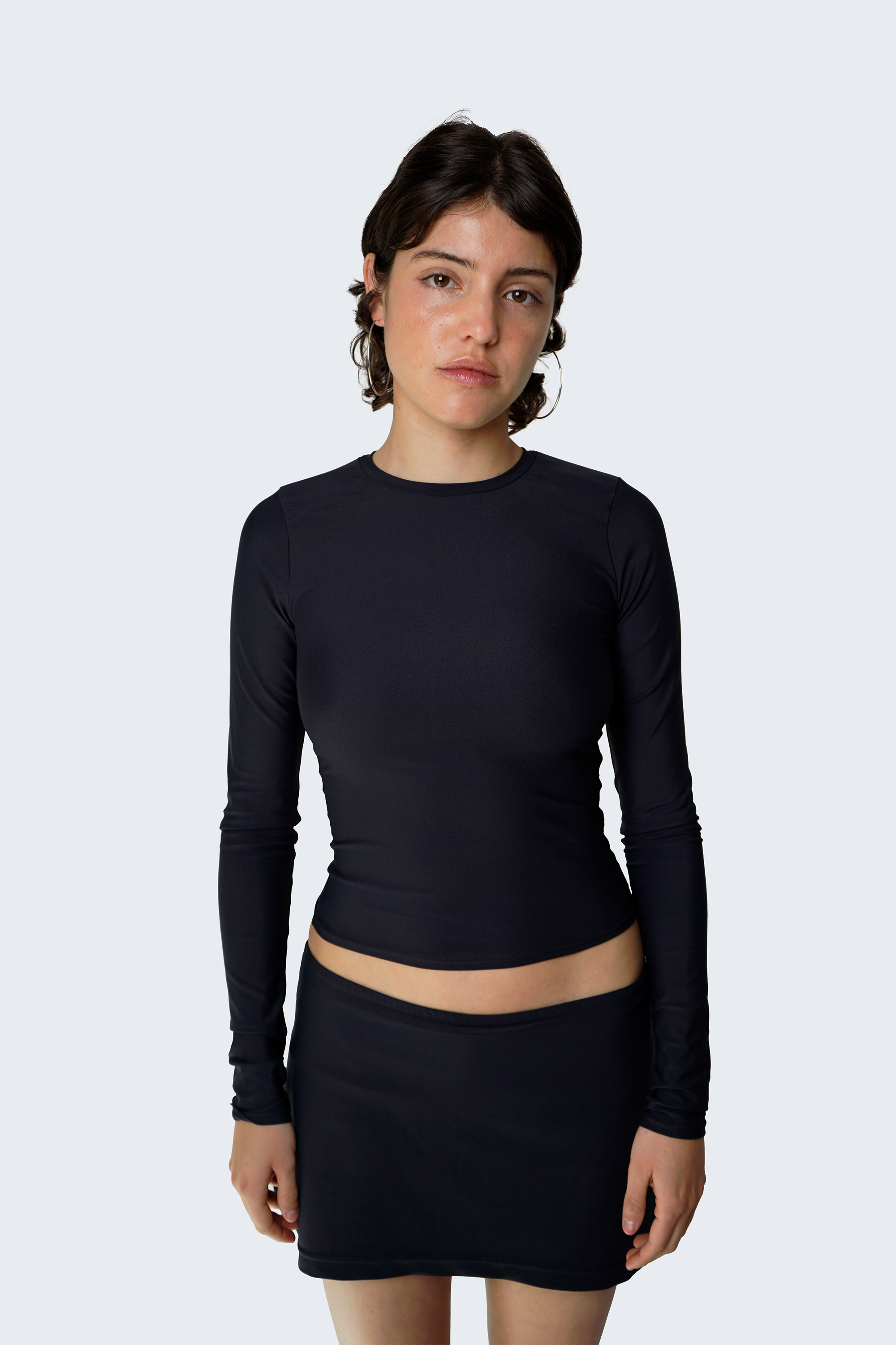 Long Sleeve Baby Tee Black