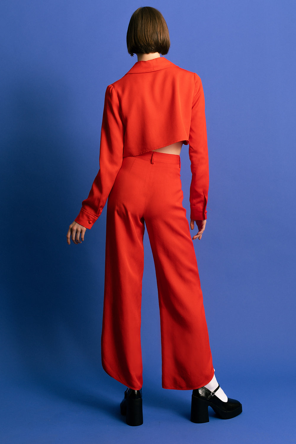 Gina High Waisted Pant - Tomato Red