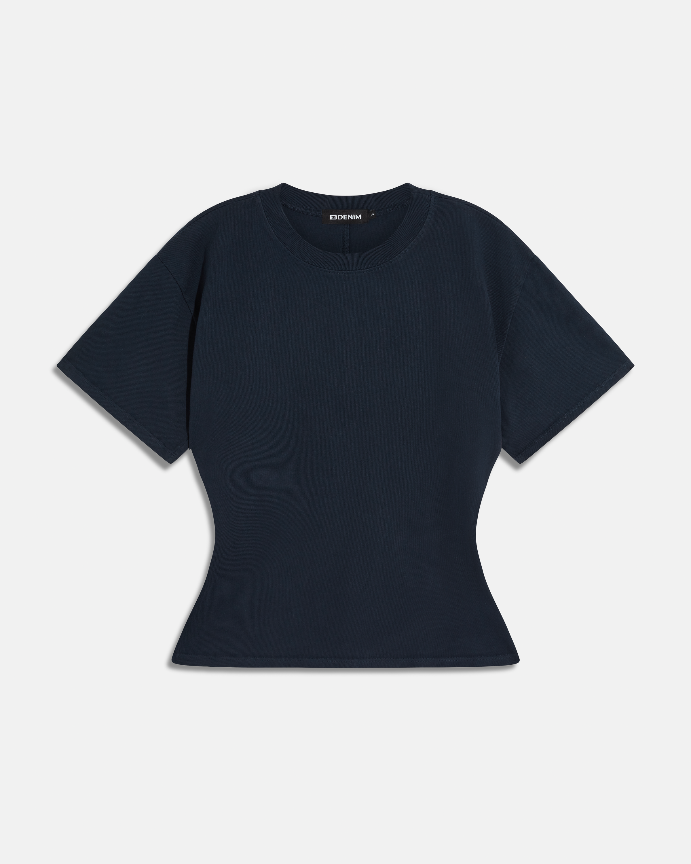 The navy eero tee in a white background. 100% made from cotton.