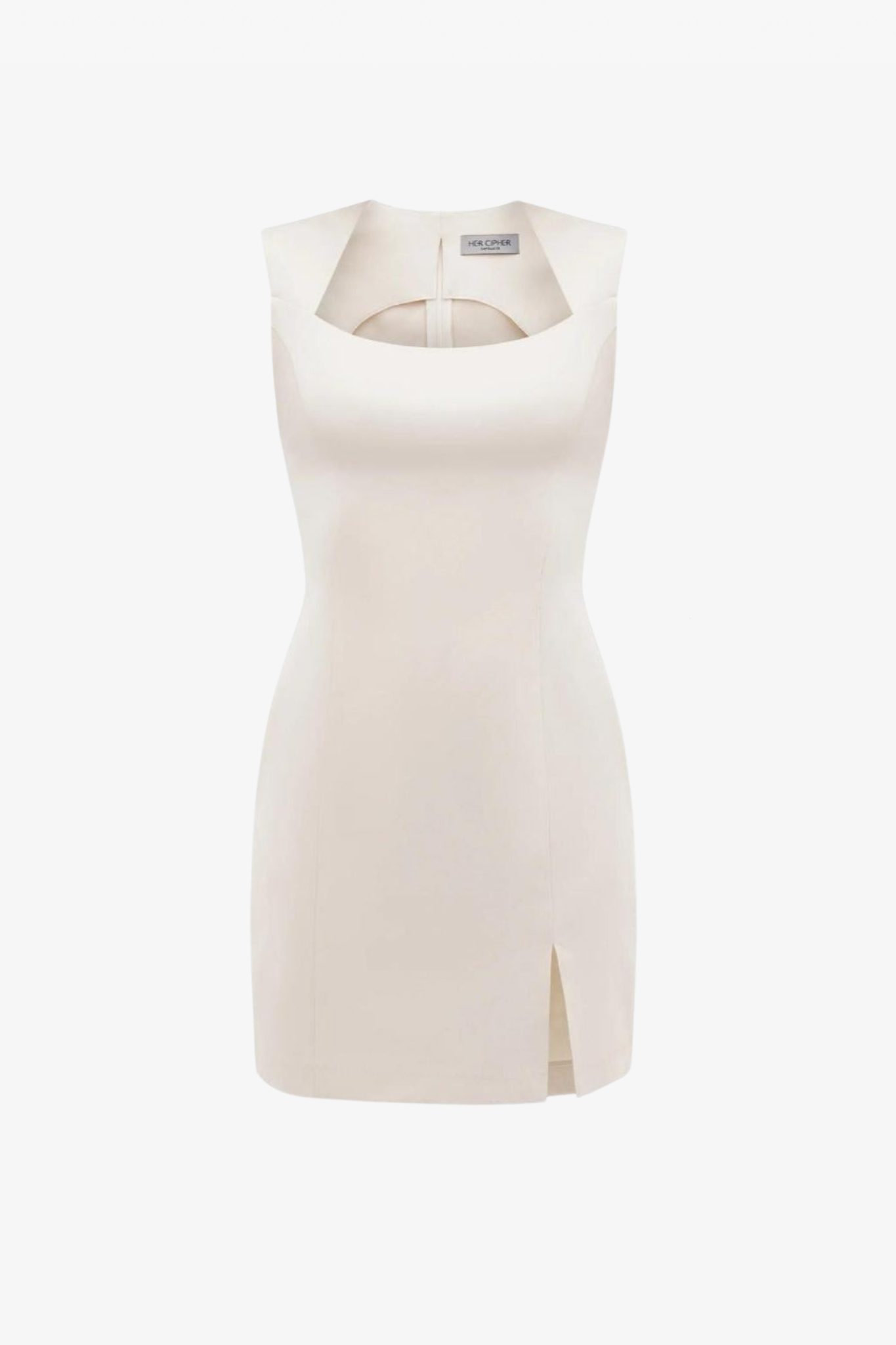 The brazillian sand essential mini dress in a white background. 100% made from organic cotton.
