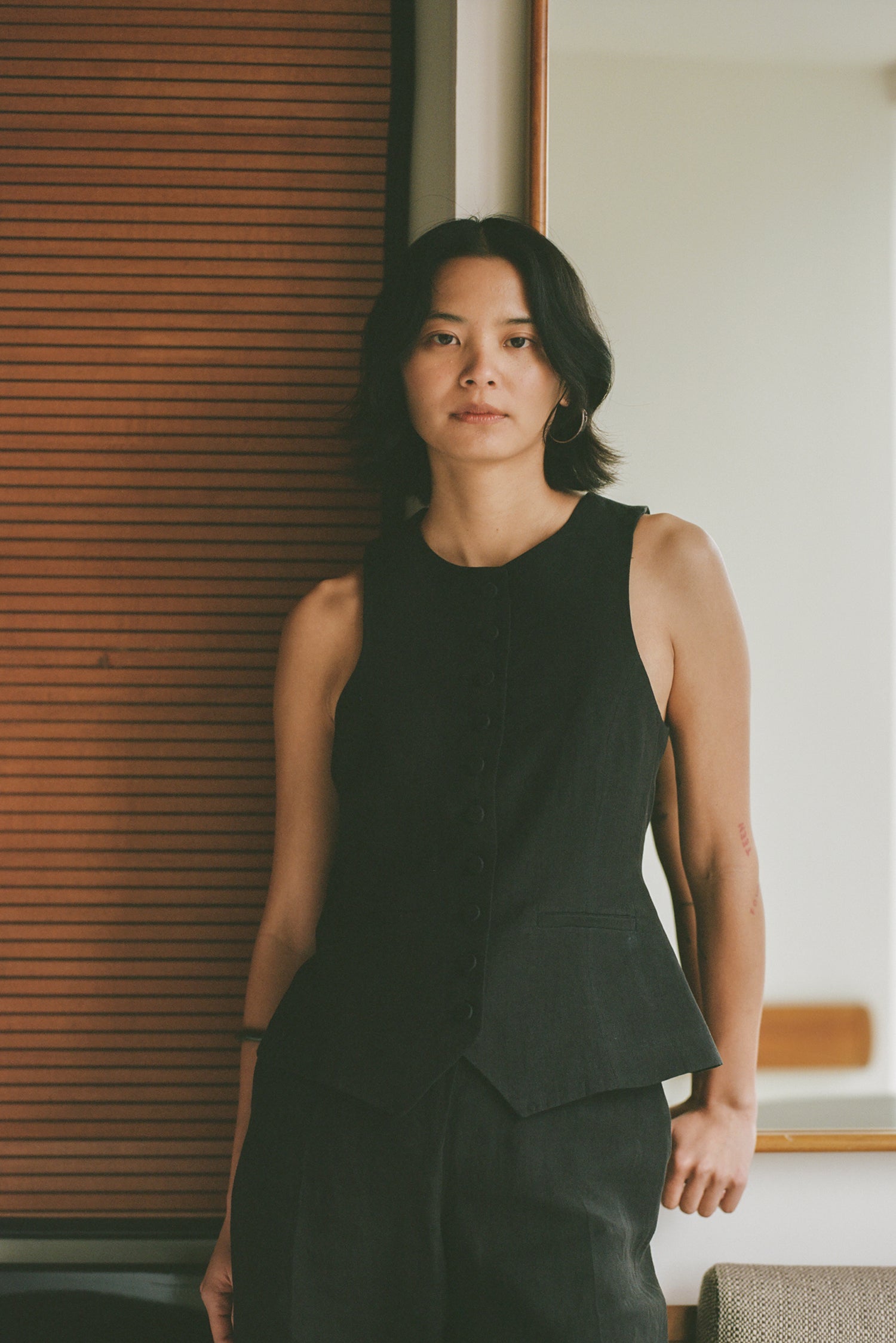 Monica Linen Canvas Vest