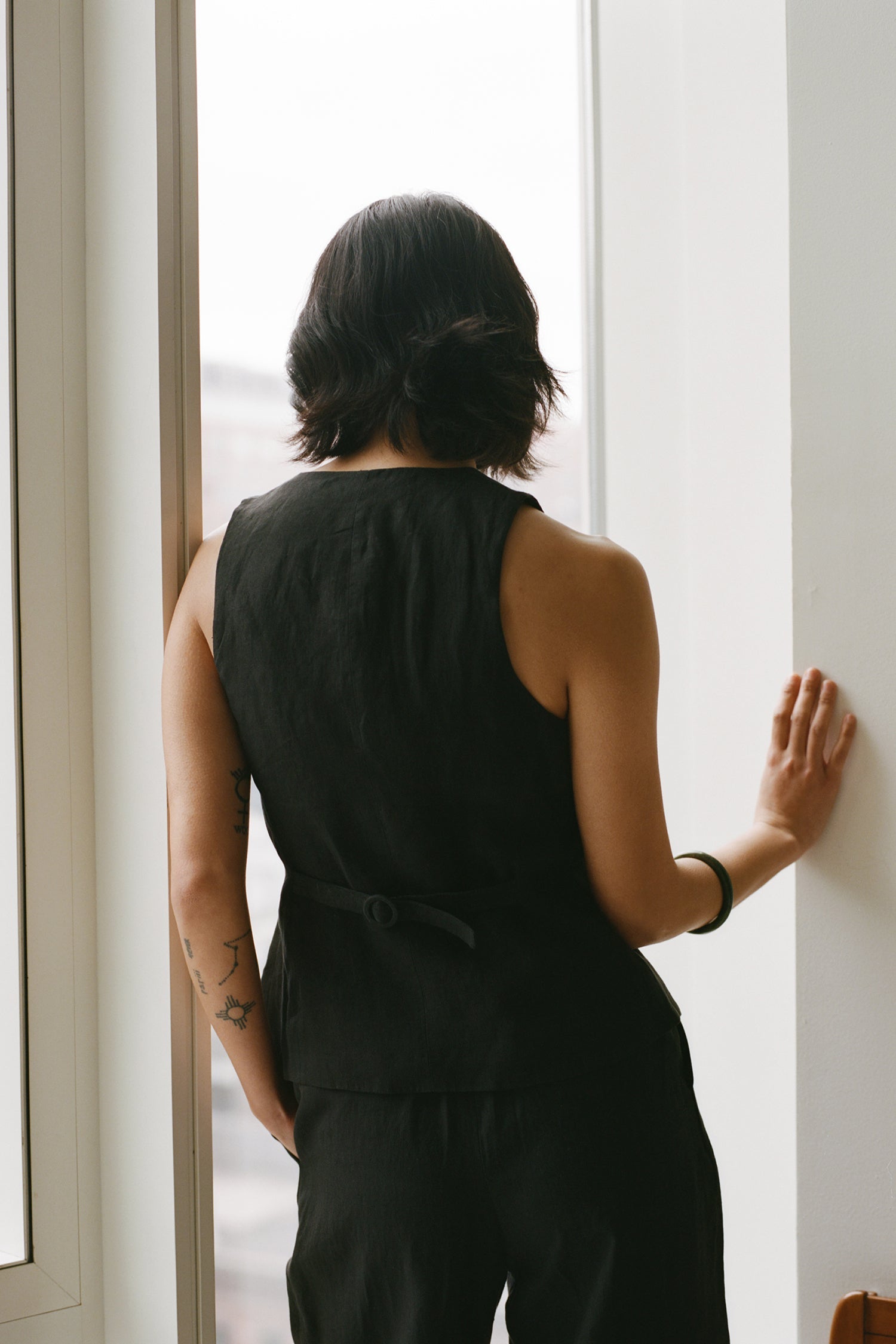 Monica Linen Canvas Vest