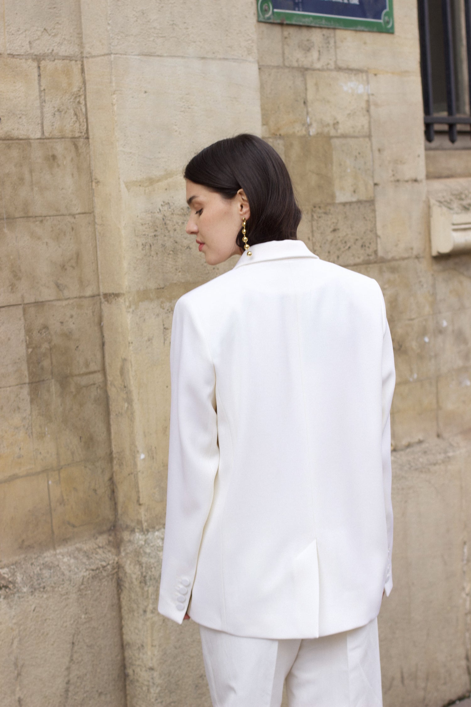 Diana Wool Gabardine Black Satin Tuxedo Blazer