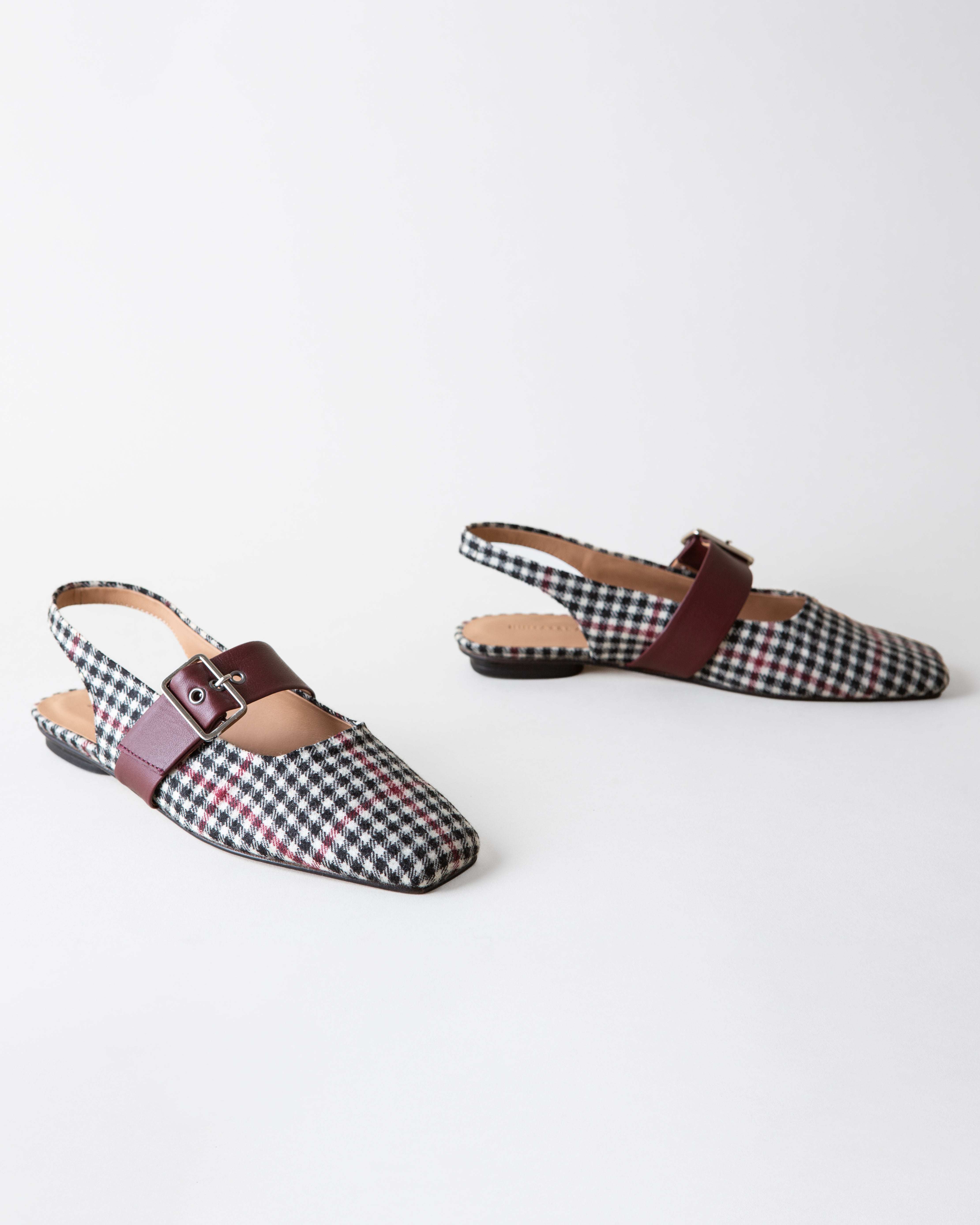 Farrah Slingback - Black + White Tweed