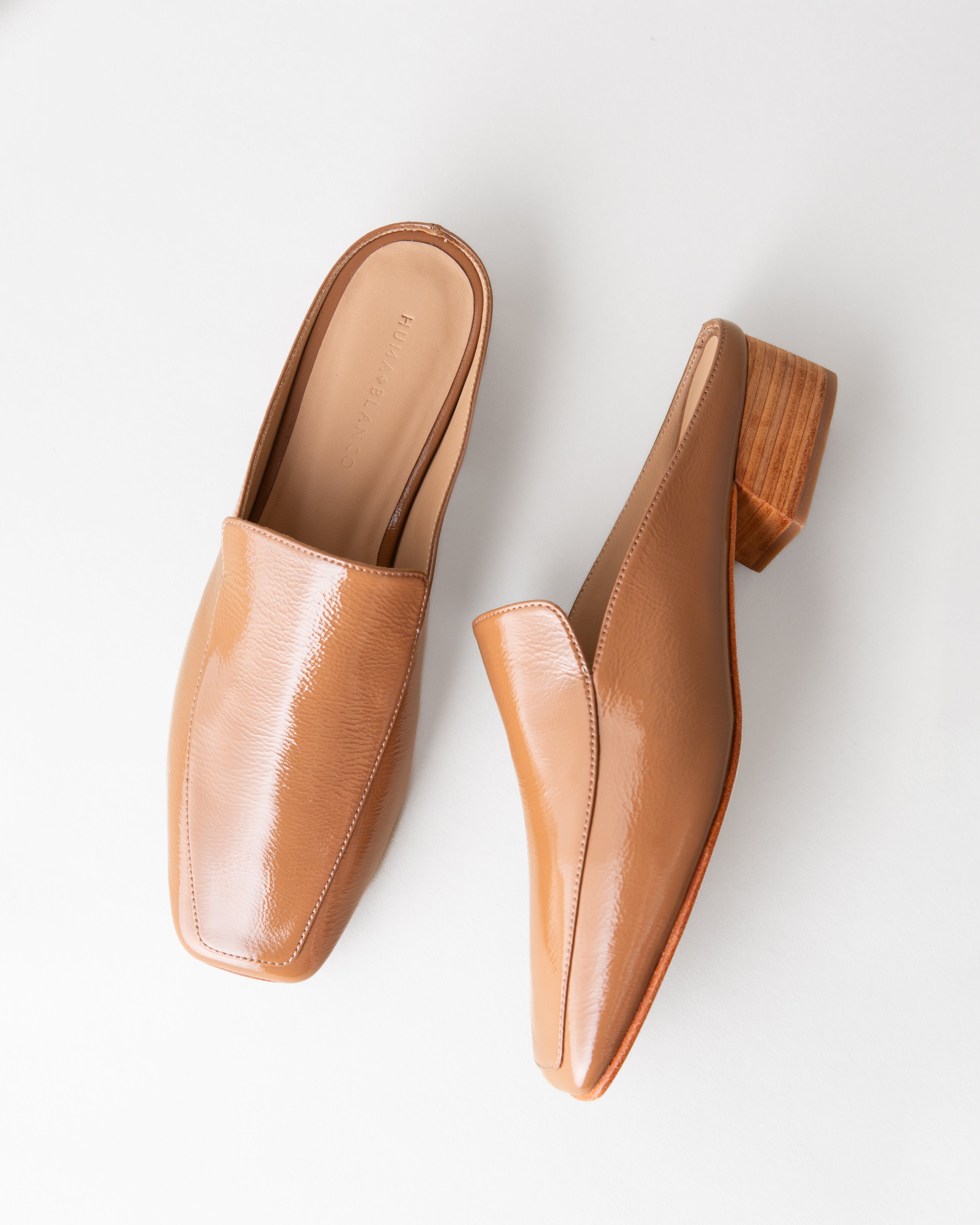 Felix Loafer Mule - Latte Crinkle Patent