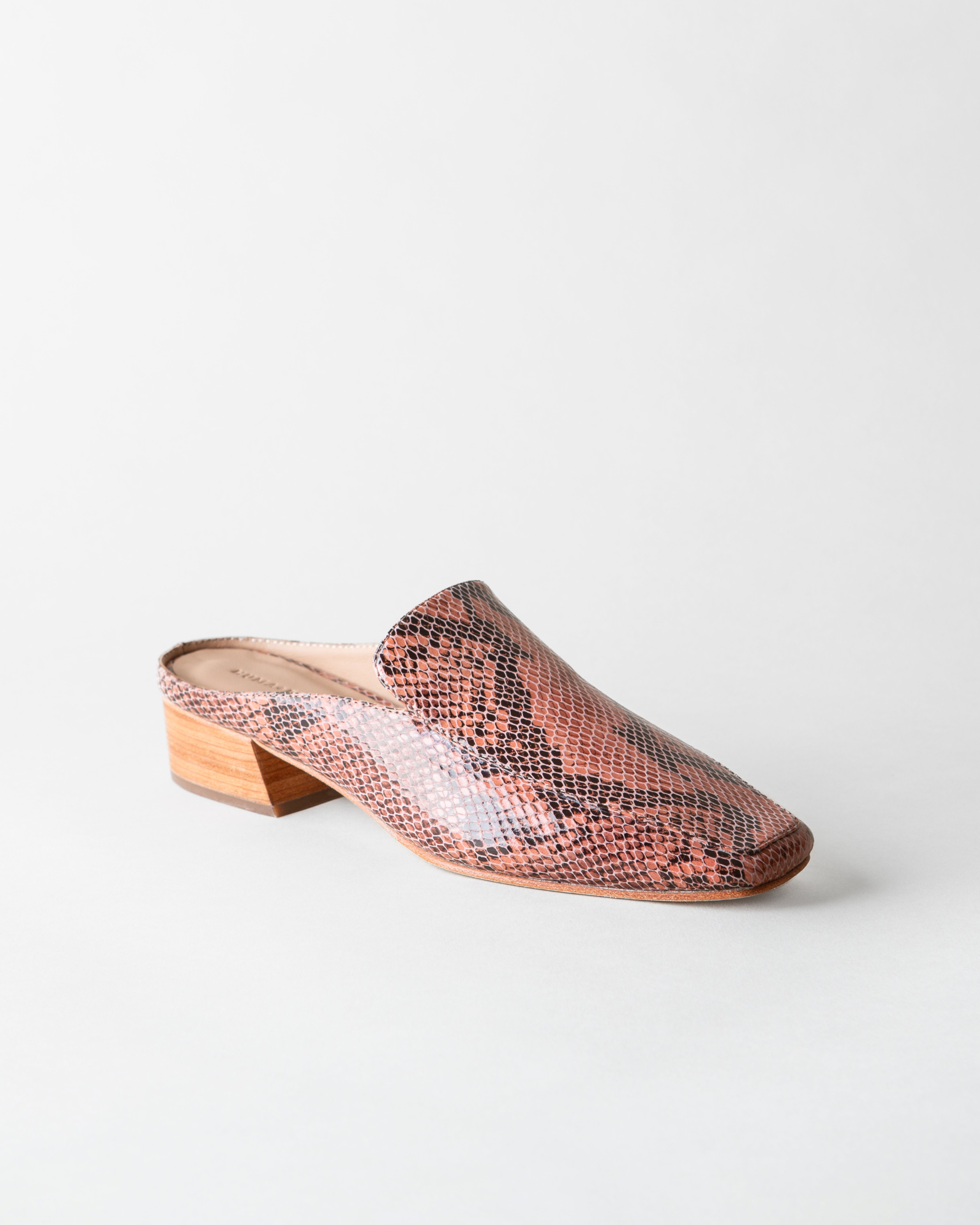 Felix Loafer Mule - Rose Snake