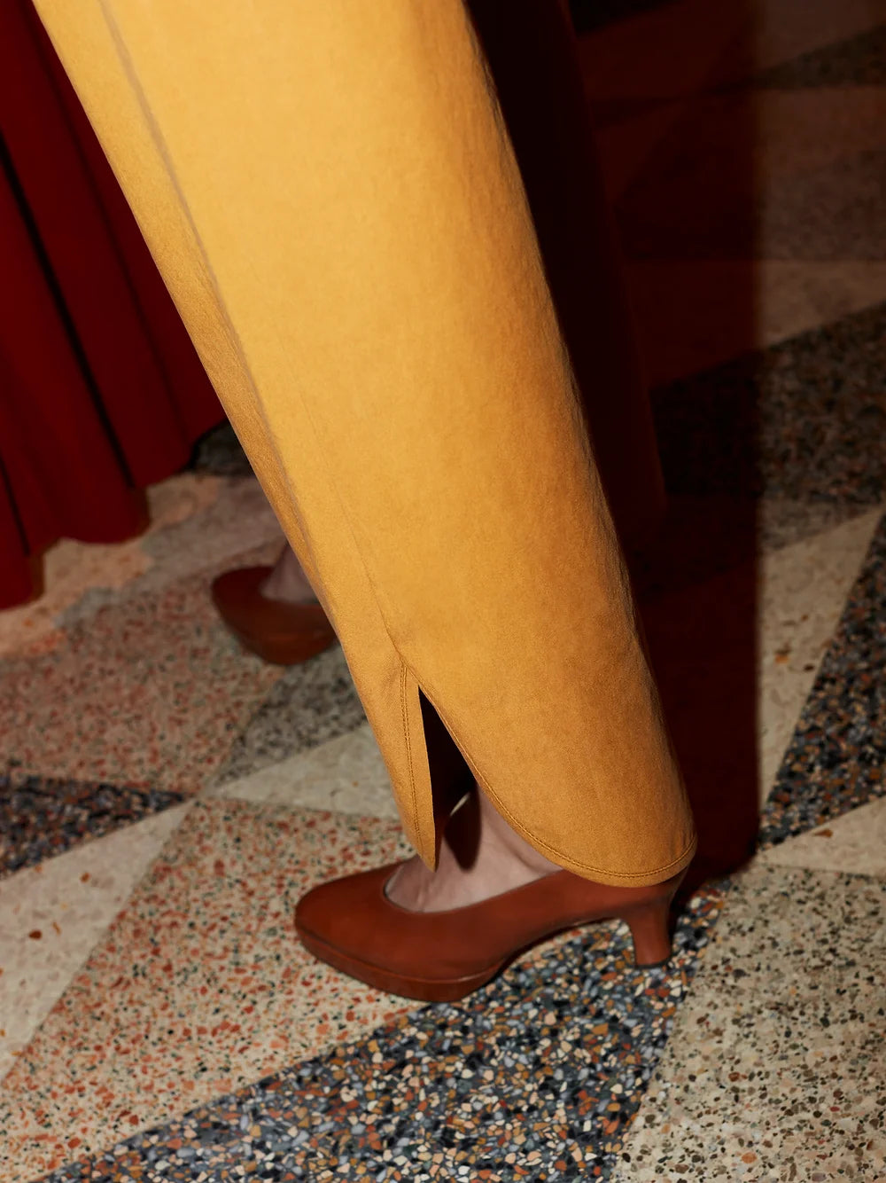 Gina High Waisted Pant - Marigold Yellow