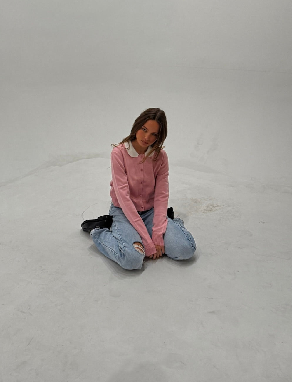 MS. PENNYWORTH CARDIGAN PINK CROPPED