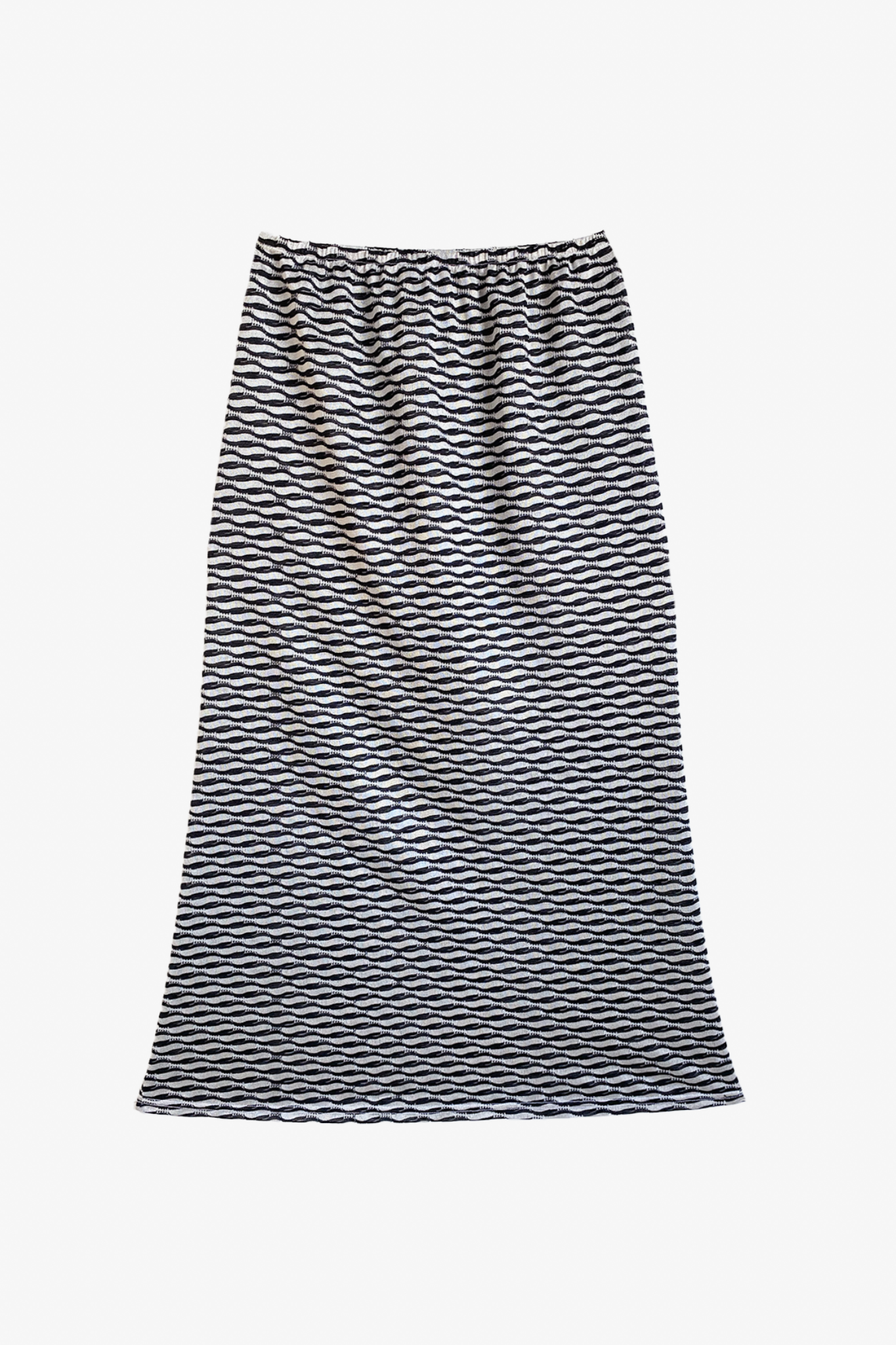 The ivy skirt in a white background. 100% deadstock Missoni-like fabric