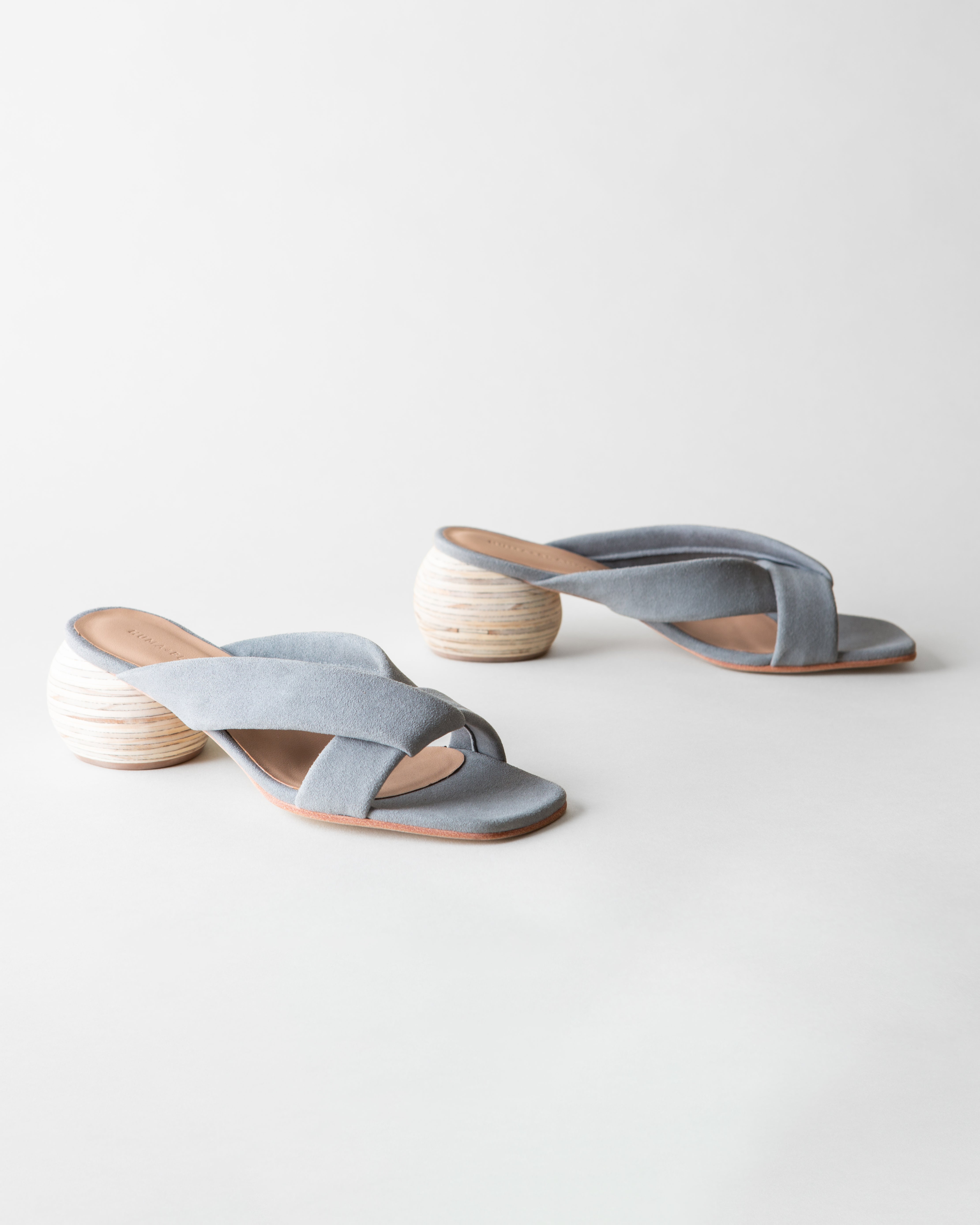 Kira Heeled Sandal - Grey Suede