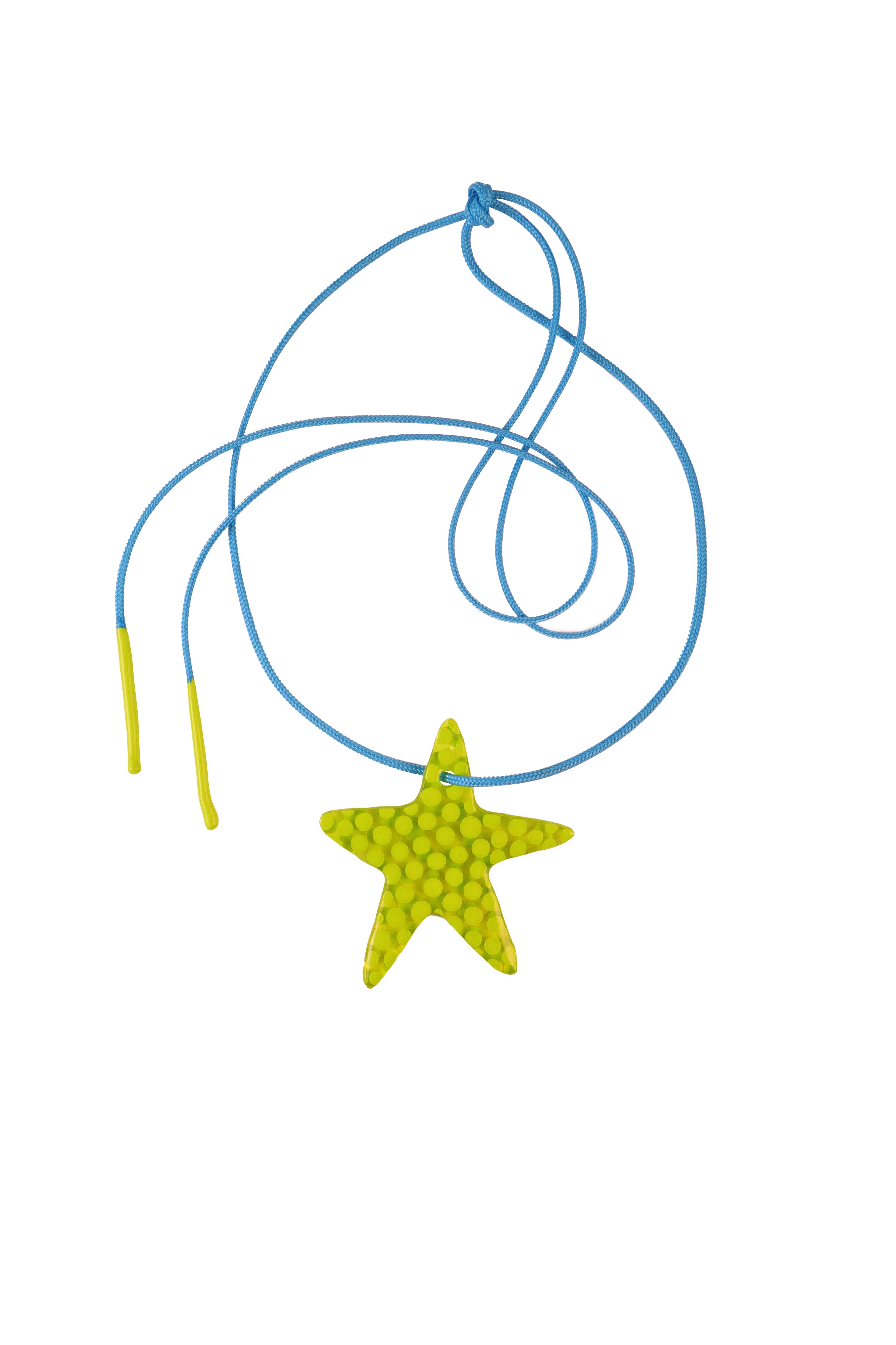 The lime star charm in a white background. Charm are 3D printed and hand finished. Made in New York
