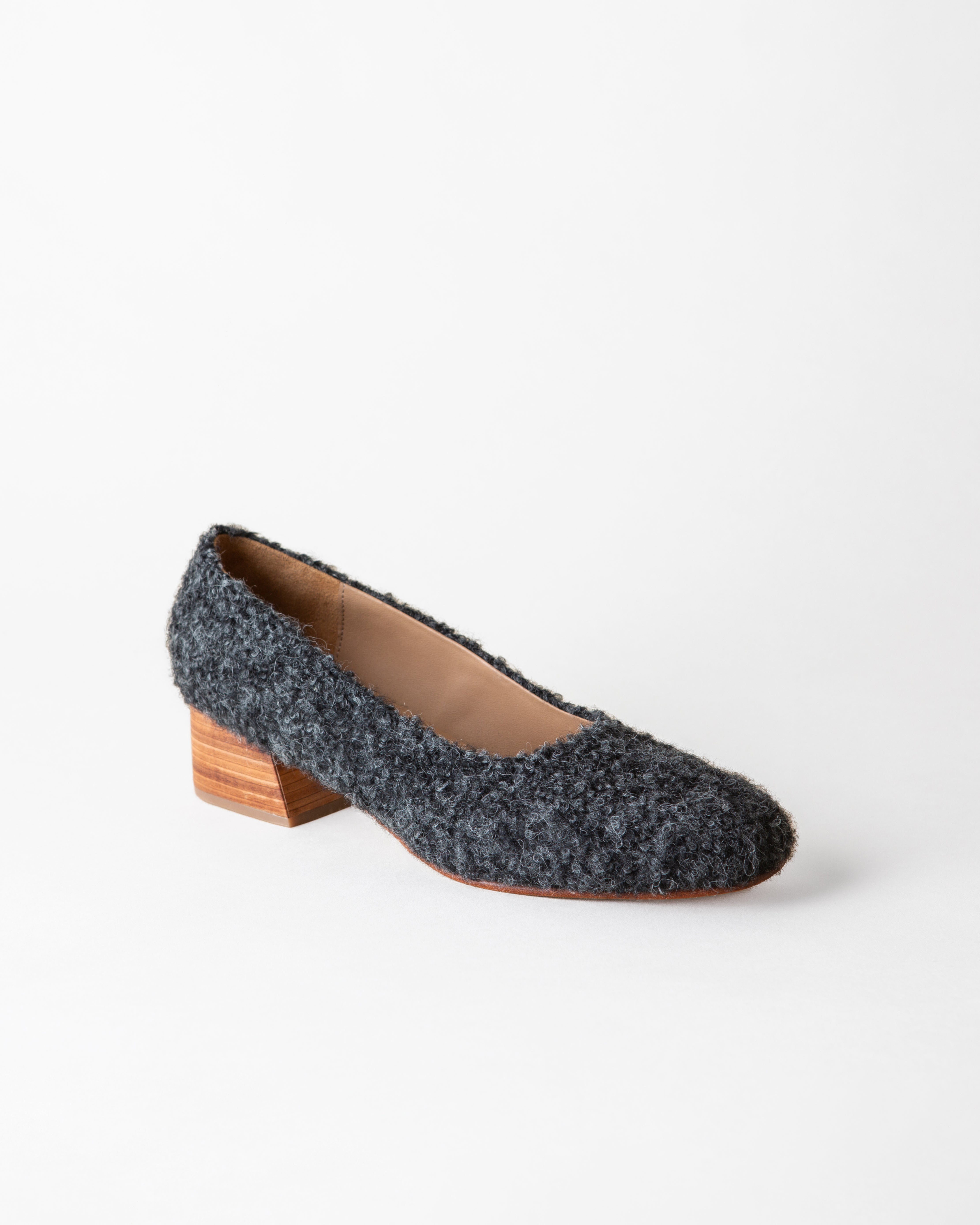 Luisa Low Heel - Charcoal Alpaca