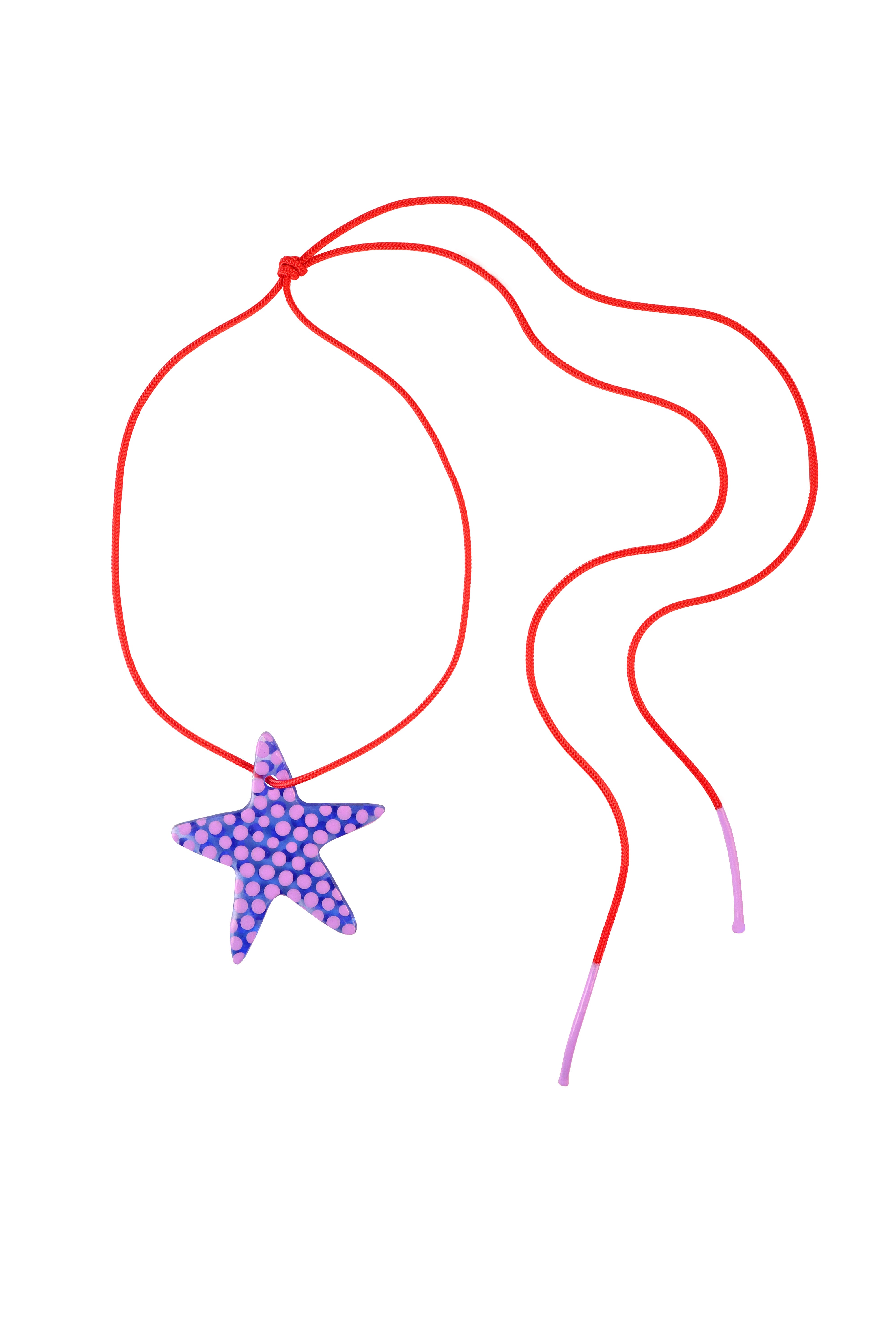 The plum star charm in a white background. Charm are 3D printed and