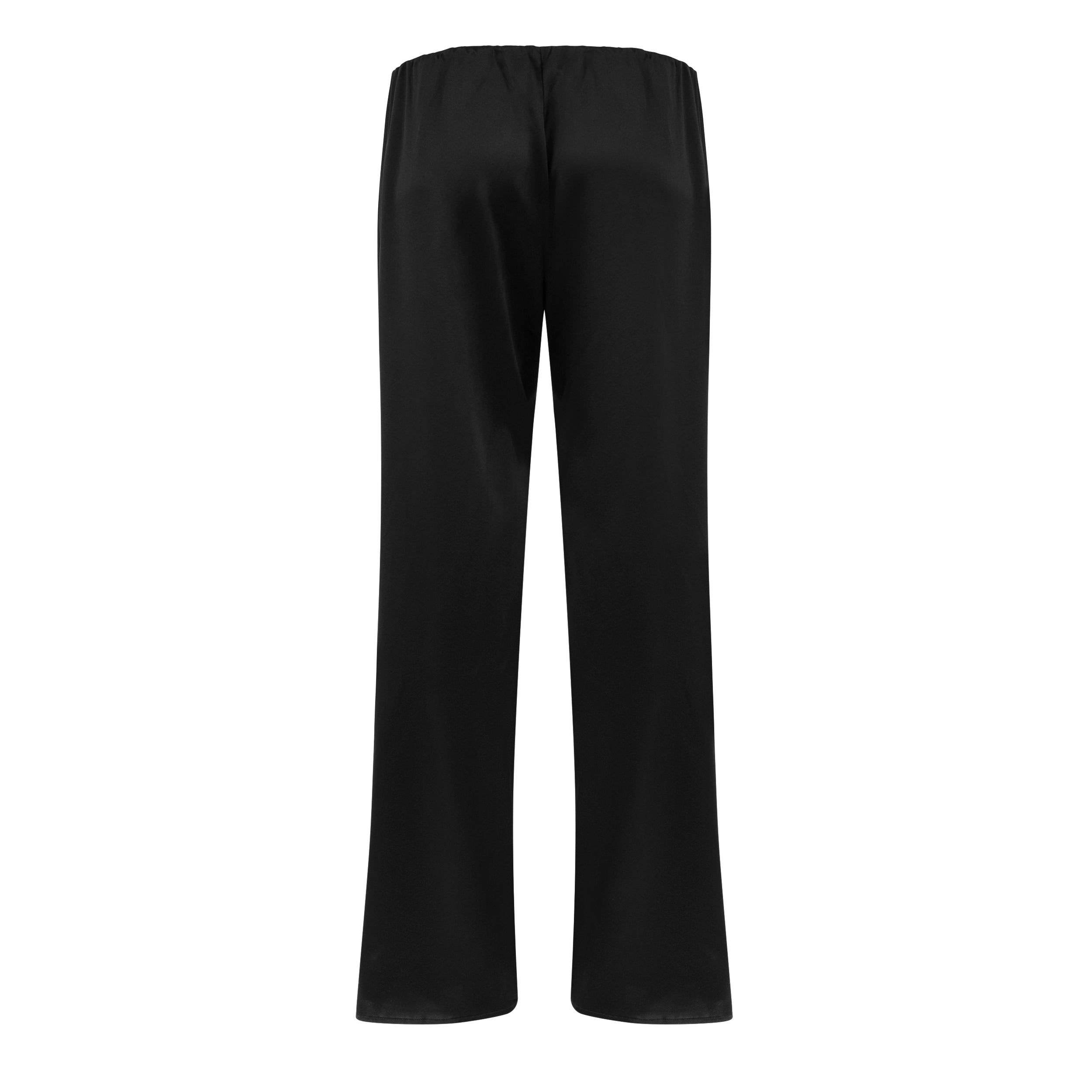 back of roma silk pants in black