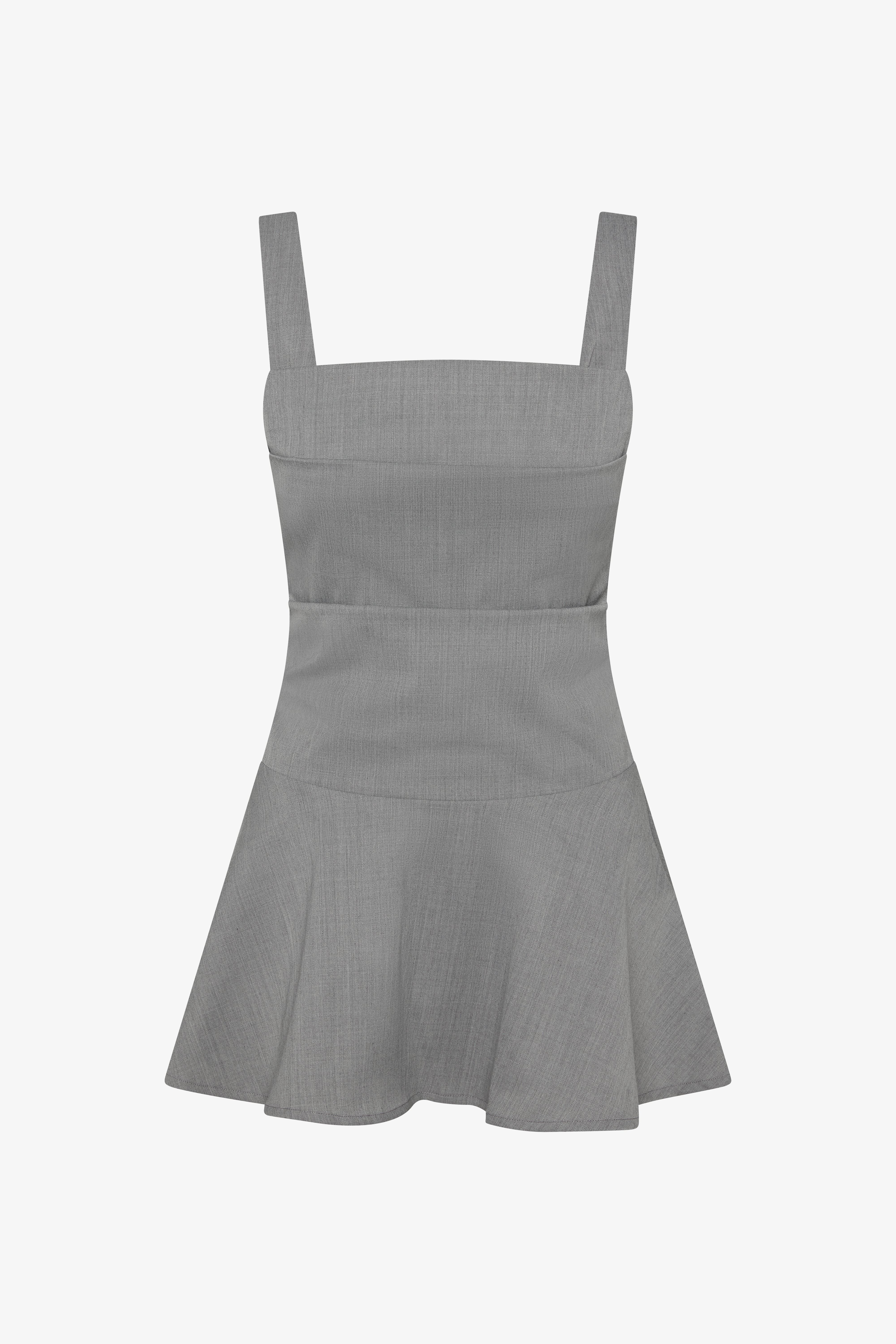 The rose dress in a white background. 100% made from sustainable deadstock material.