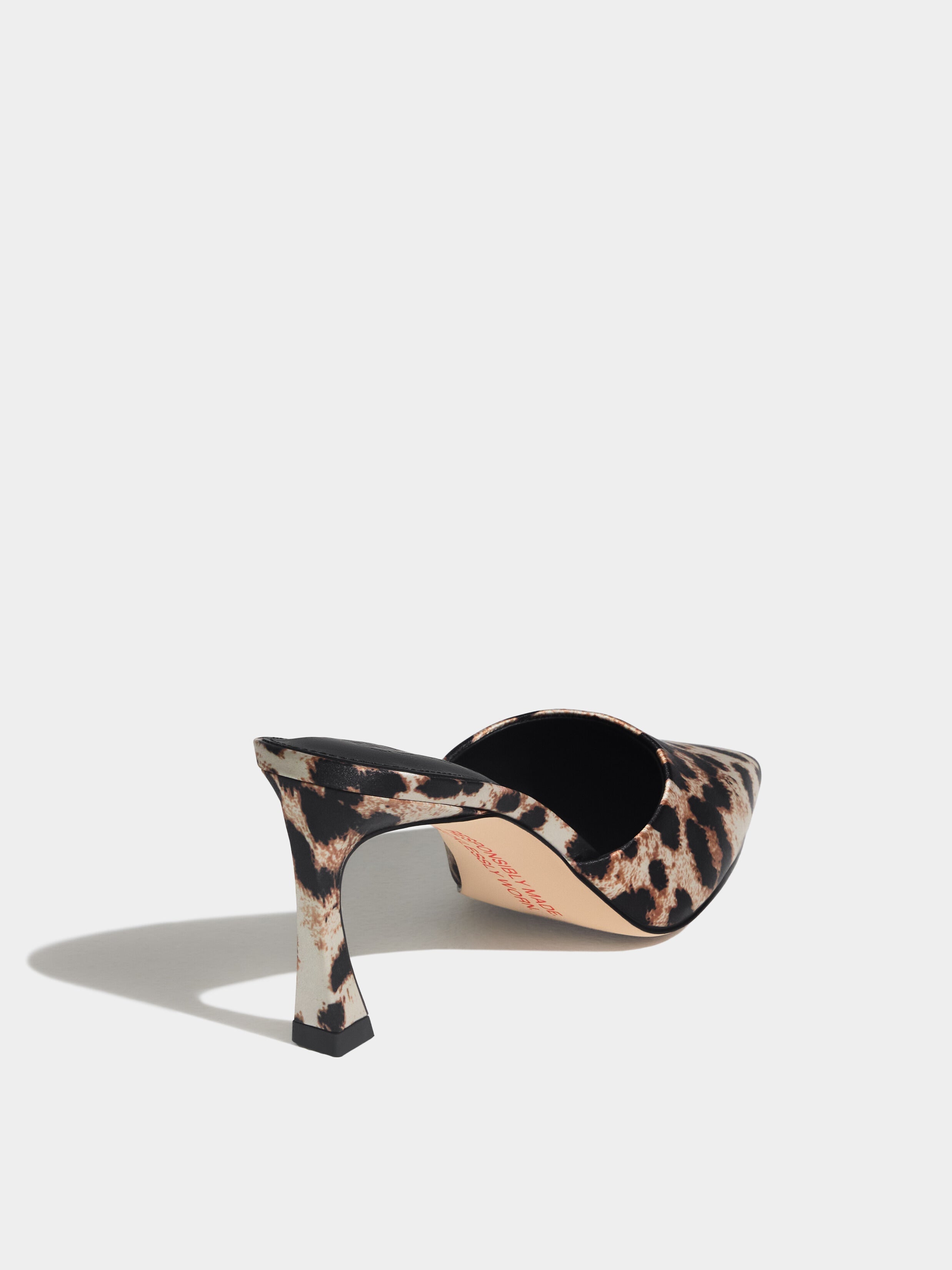 The Vixen Bow Mule in Leopard Satin