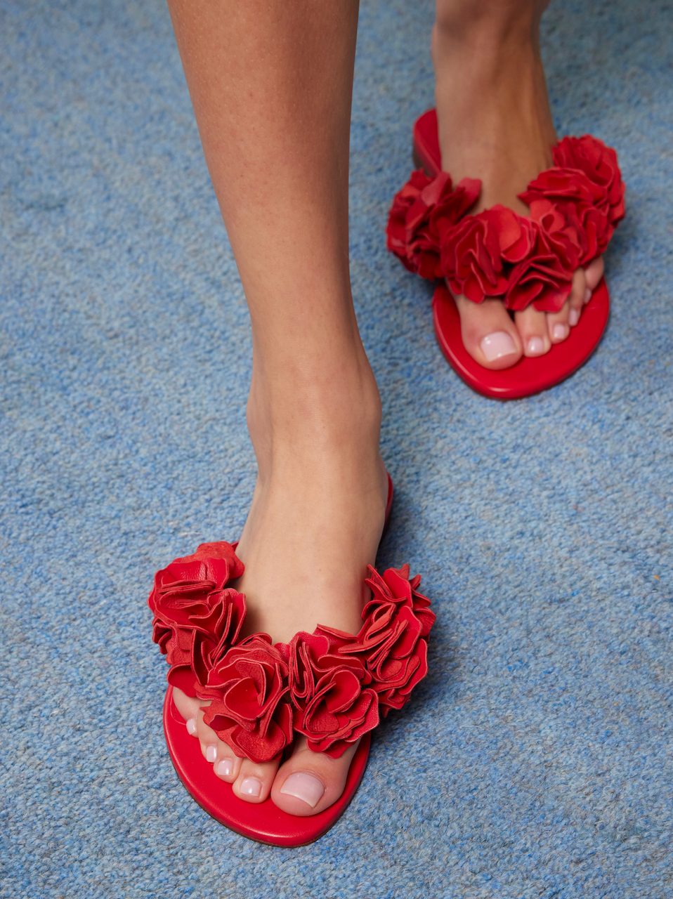 The Florist Flat Sandal in Red