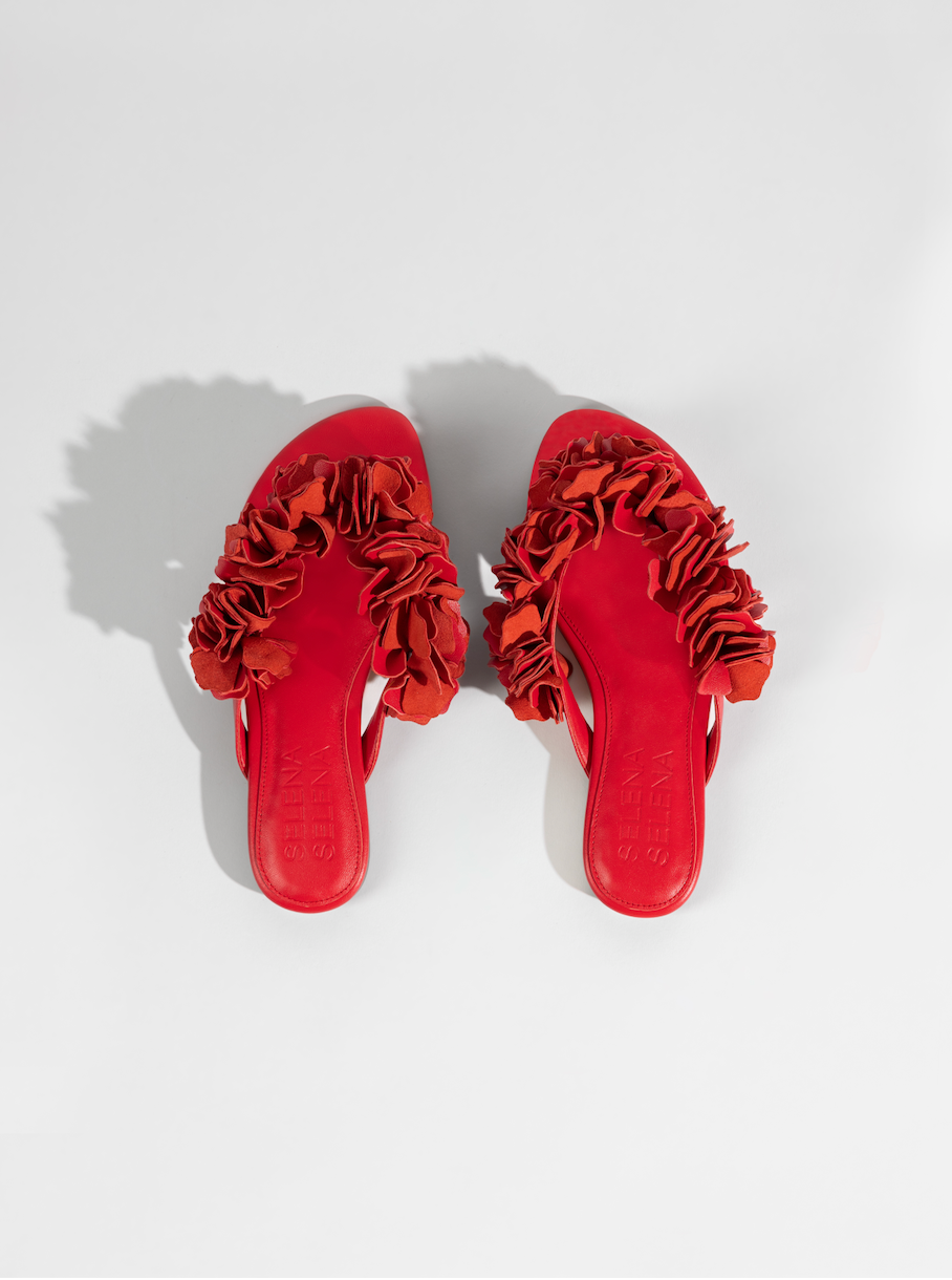 The Florist Flat Sandal in Red
