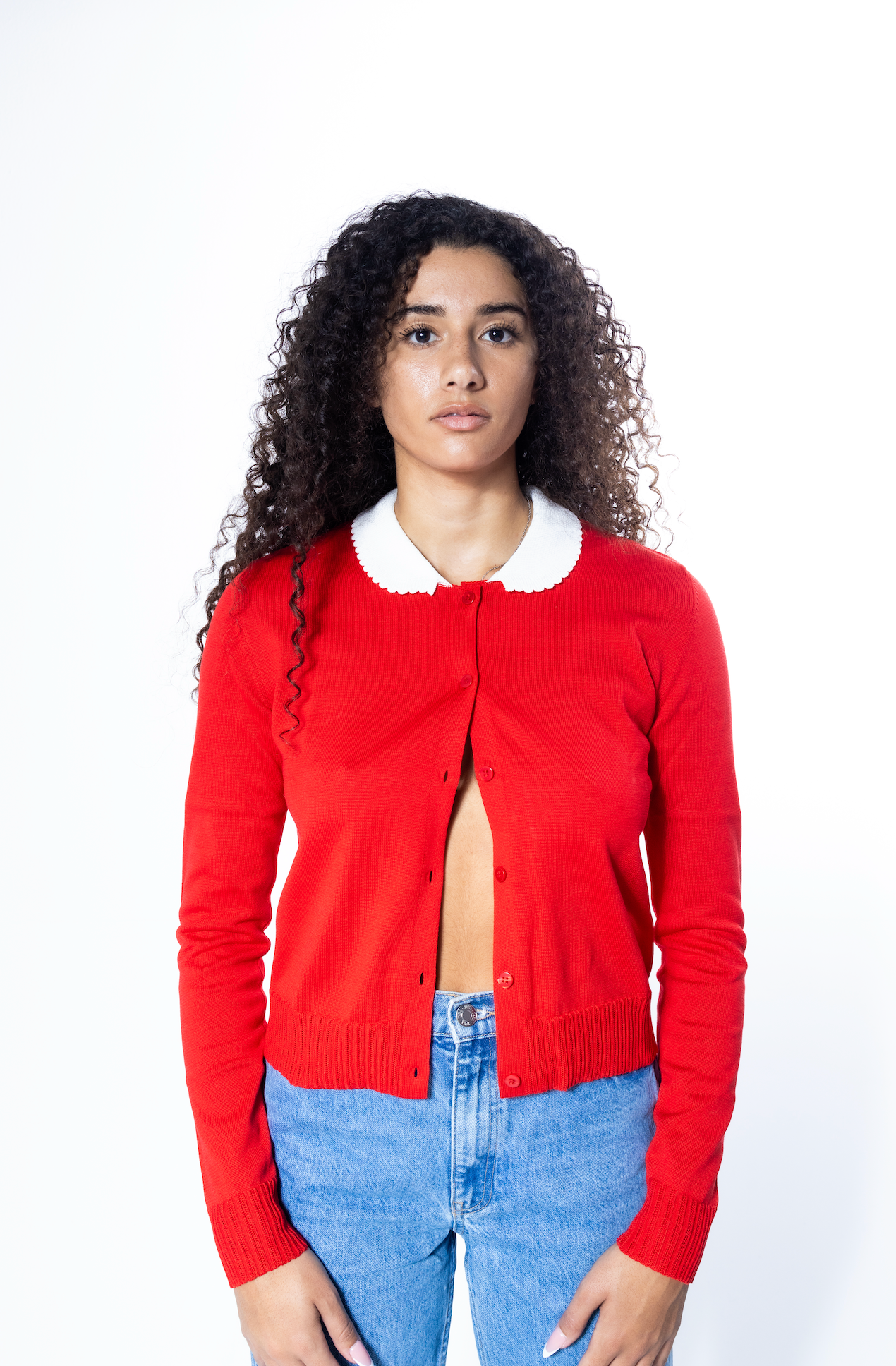 MS. PENNYWORTH CARDIGAN RED LONG