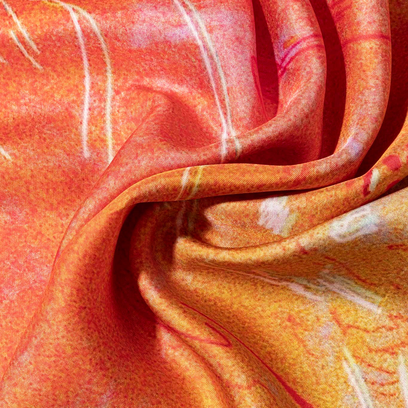 Orange Haze | Square Silk Scarf