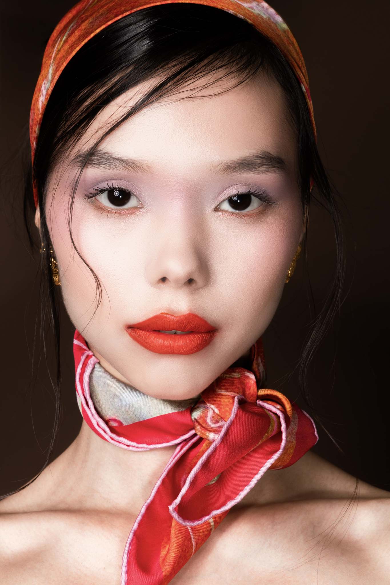 Orange Haze | Square Silk Scarf