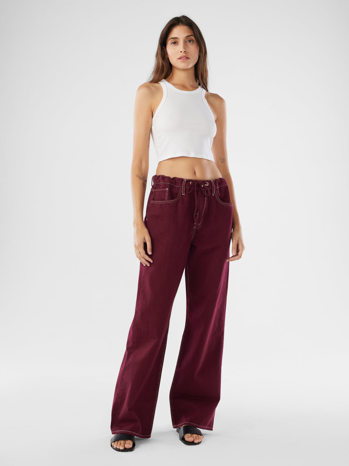 Nesta Mid-Rise Drawstring - Eclipse Red