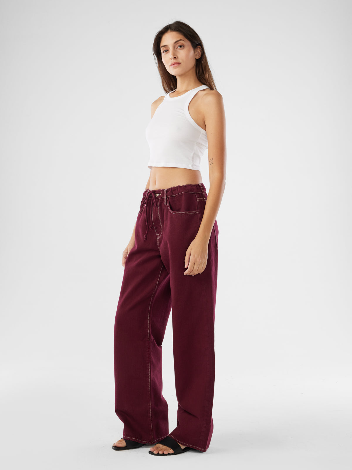 Nesta Mid-Rise Drawstring - Eclipse Red