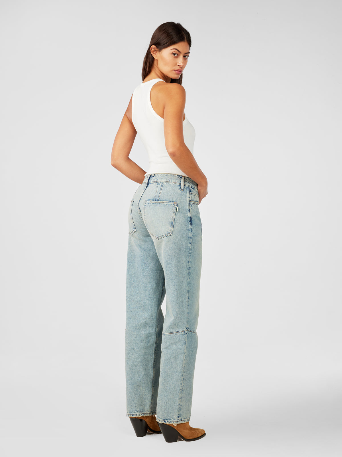 Goldie Mid-rise Darted Straight Leg - Venice Vintage Indigo