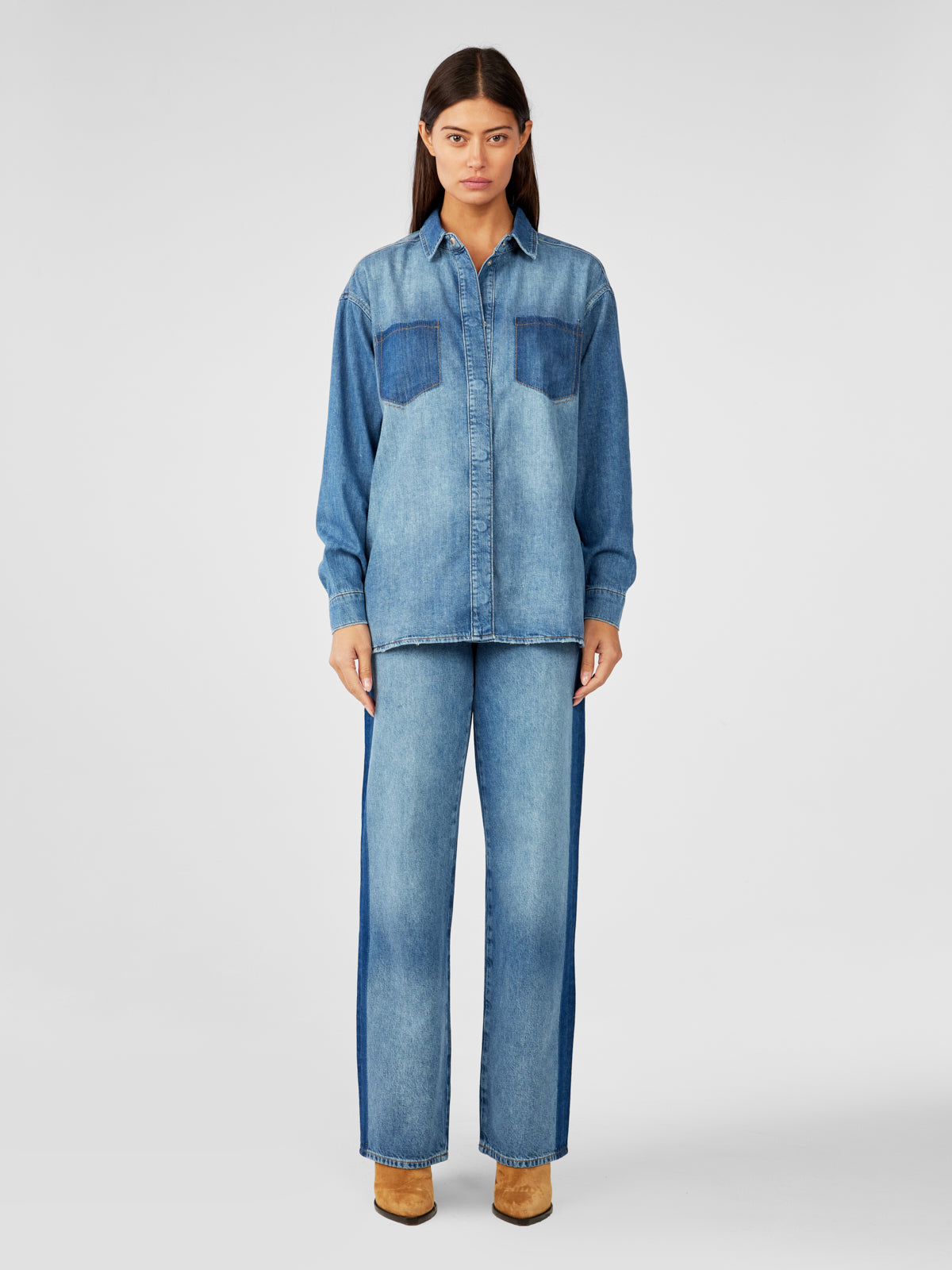 Charlotte Oversized Denim Shirt - Shadow Indigo