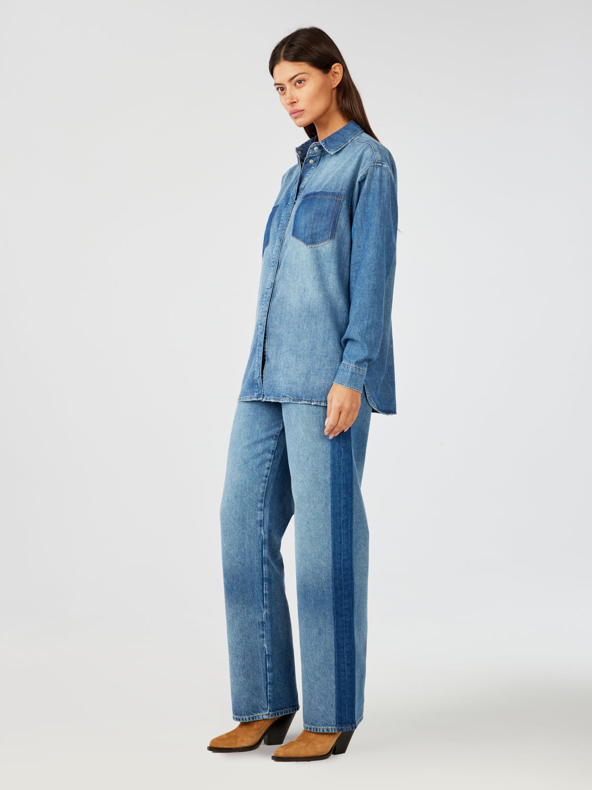 Charlotte Oversized Denim Shirt - Shadow Indigo