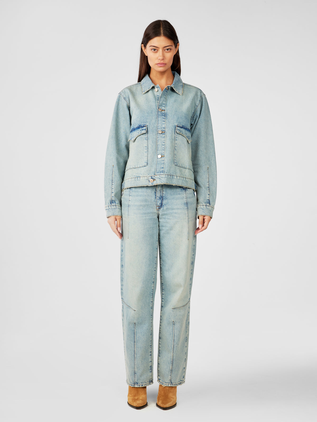 Lillian Boxy Western Jacket - Venice Vintage Indigo