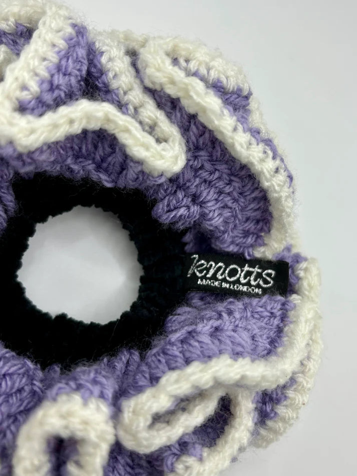 The emma scrunchie in a white background. Handmade in London!