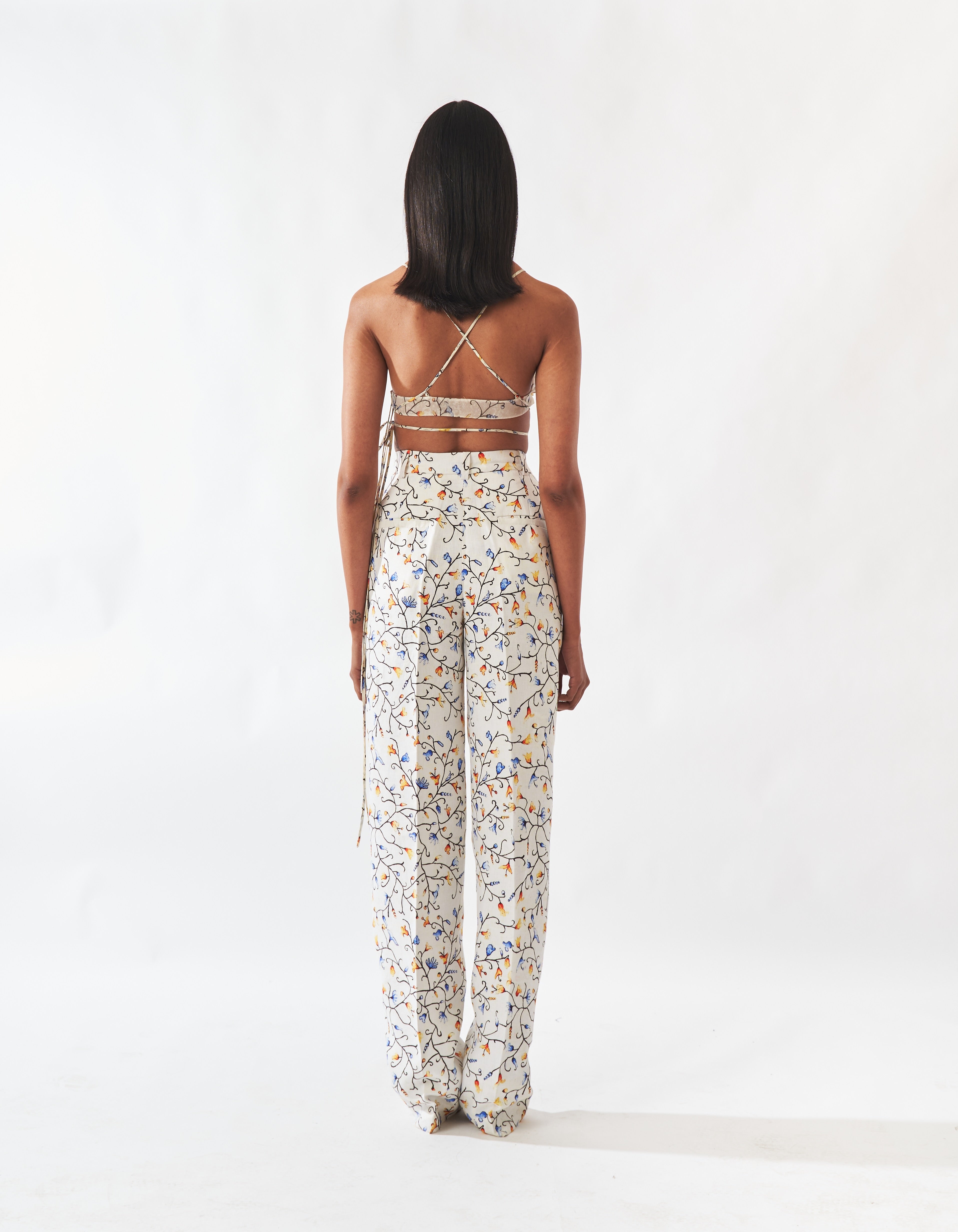 Floral Linen Trousers