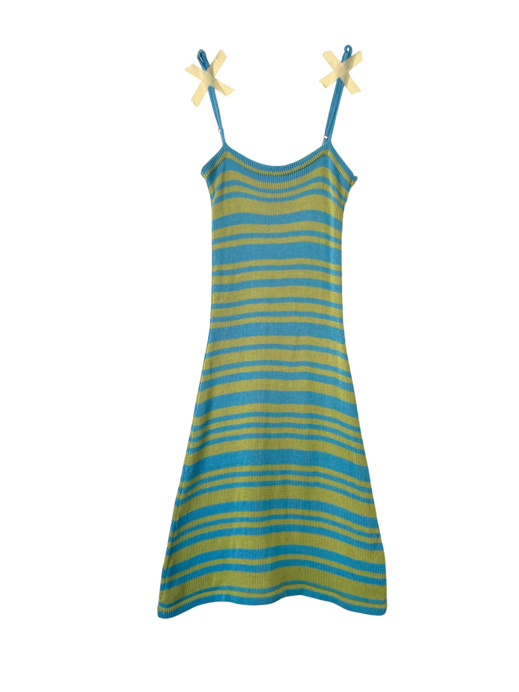 Spaghetti Strap Dress - Yellow / Pink