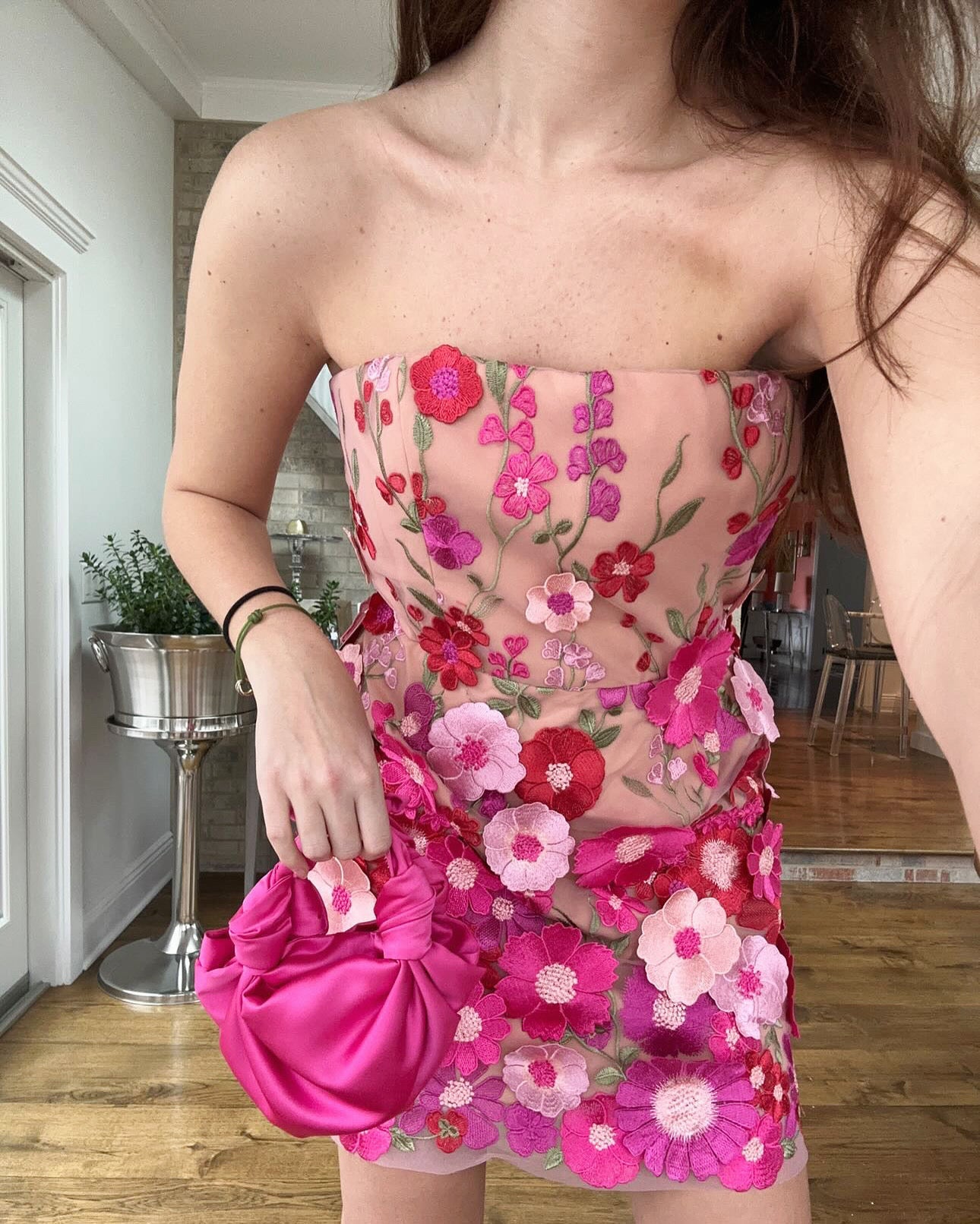 Fuchsia Silk Knot Bag