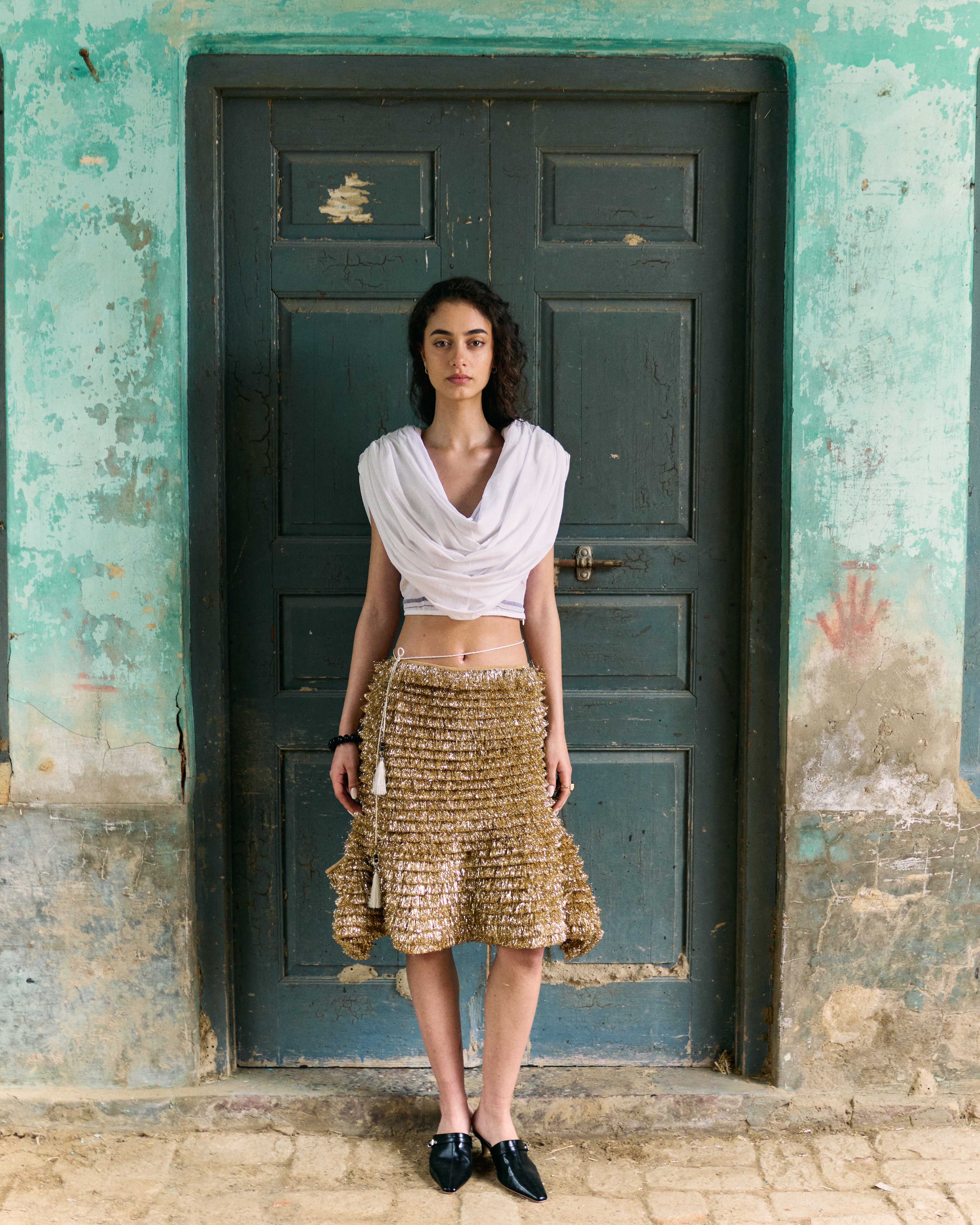 Golden Kiran Midi Skirt