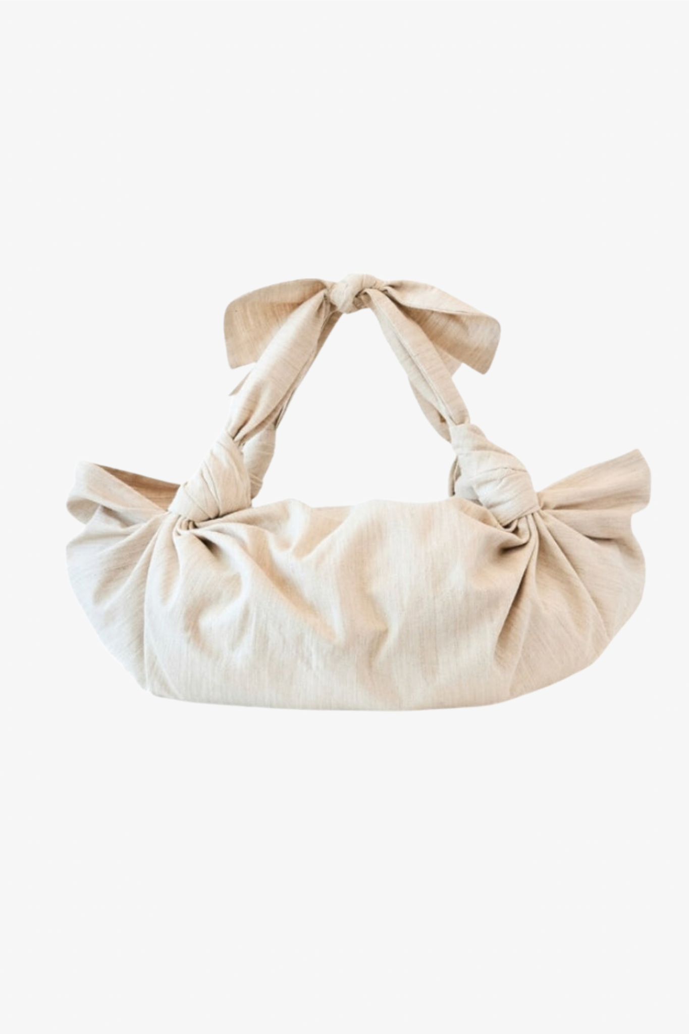 The large linen tote bag in a white background. Deadstock linen fabric sourced in Los Angeles.